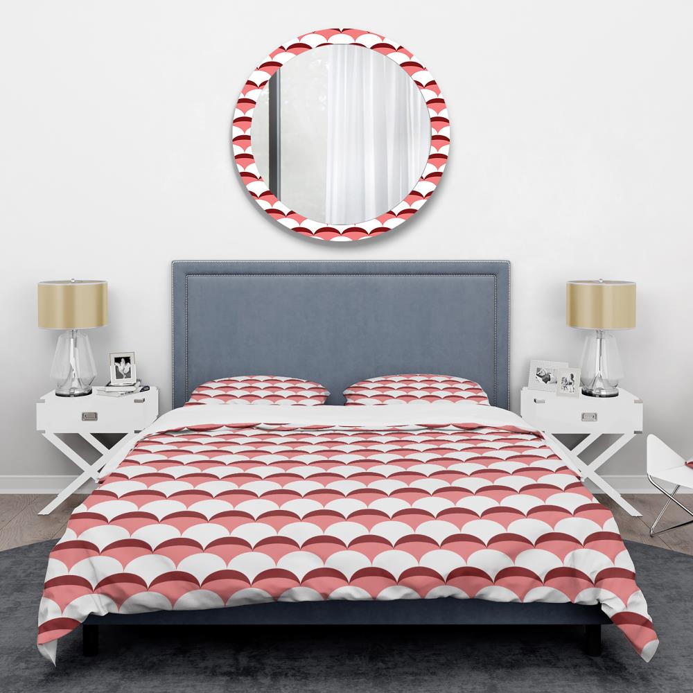 Designart BED24099-K 3 -Piece Pink King Duvet cover Set