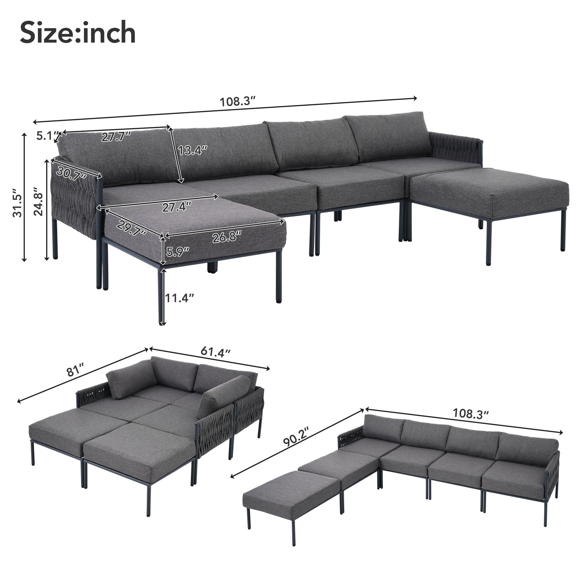 Nestfair AUGO1226E Patio-Sofas-Daybeds - View #8