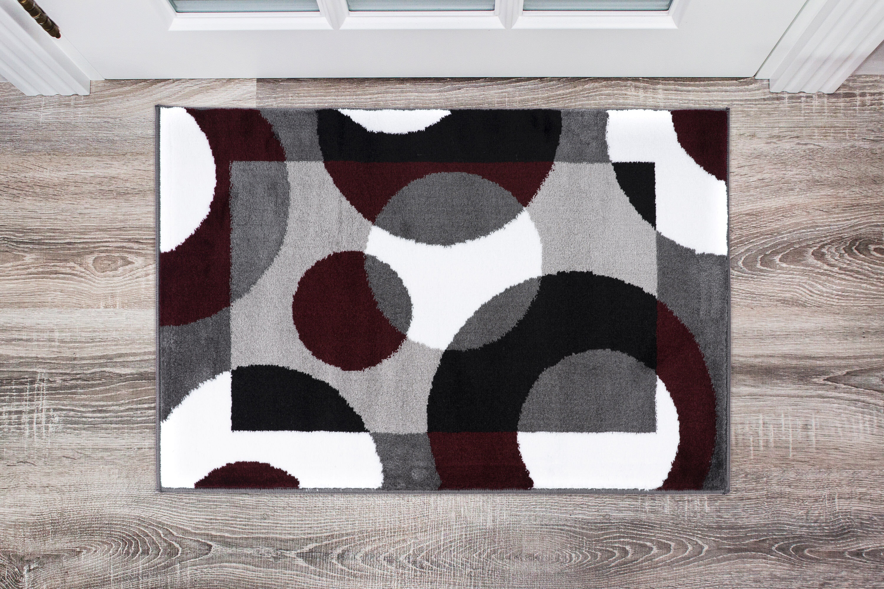 Tufted Rectangular Easy Care Synthetic Area Rug 2' x 3' in Red