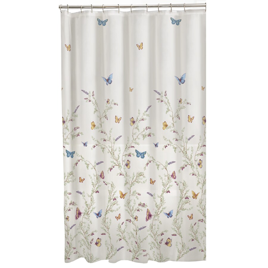  58840 Garden 70-in L Garden Flight Floral Eva/Peva Shower Curtain