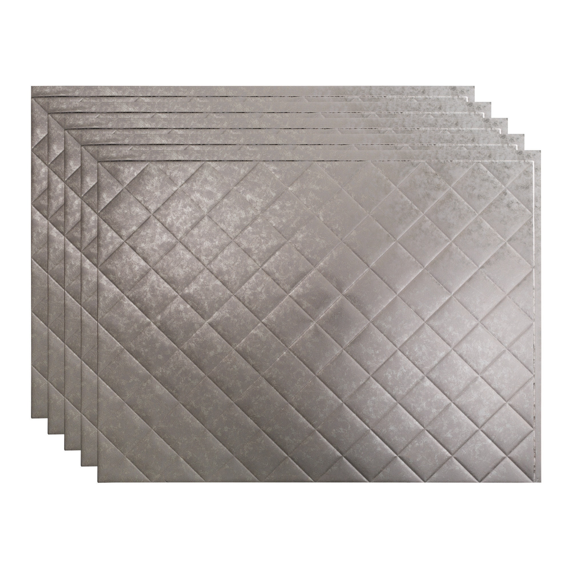 Fasade PB5430 Quilted 18.25-in x 24.25-in Vinyl Galvanized Steel Backsplash Panels 5.0 -Pack