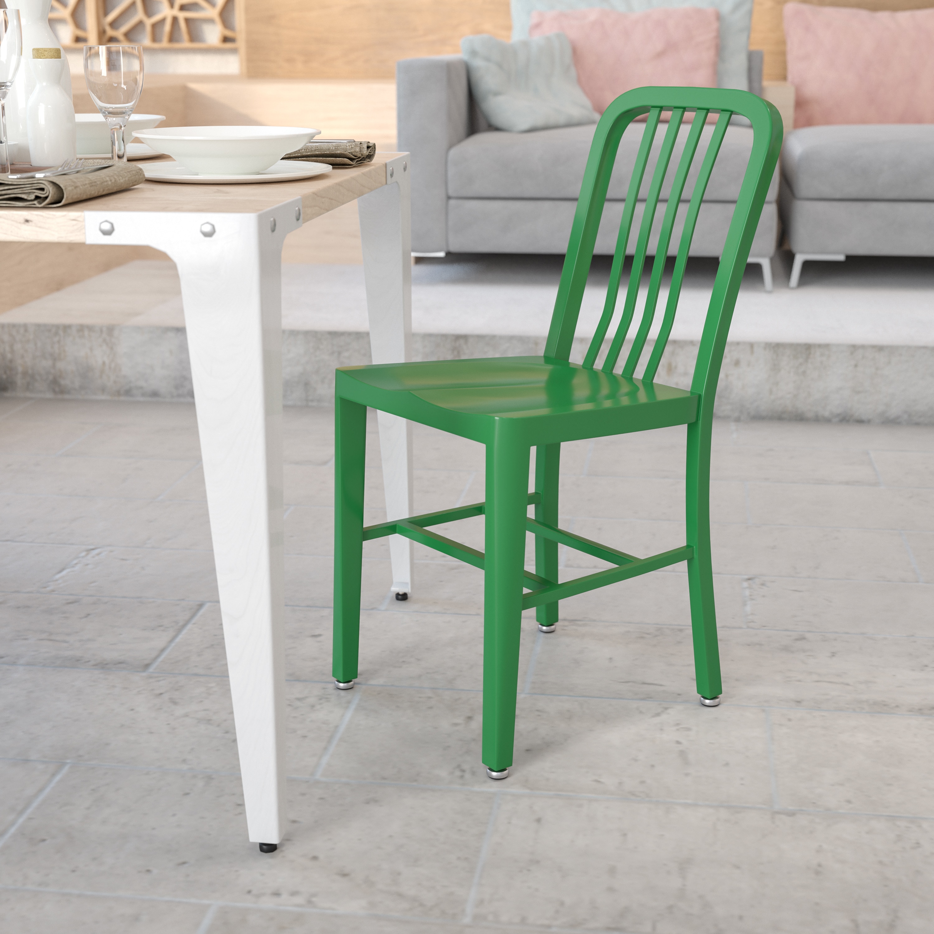 Flash Furniture 889142059738 Gael Contemporary/Modern Dining Side Chair (Metal Frame)