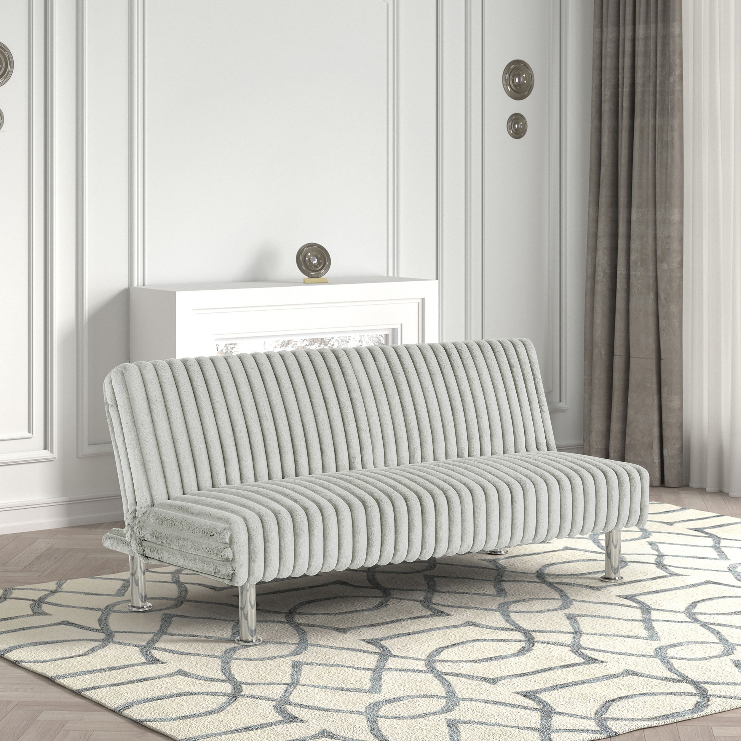 Furniture of America IDF-N2903LG Nalgen Light Gray Contemporary/Modern Polyester Sofa bed