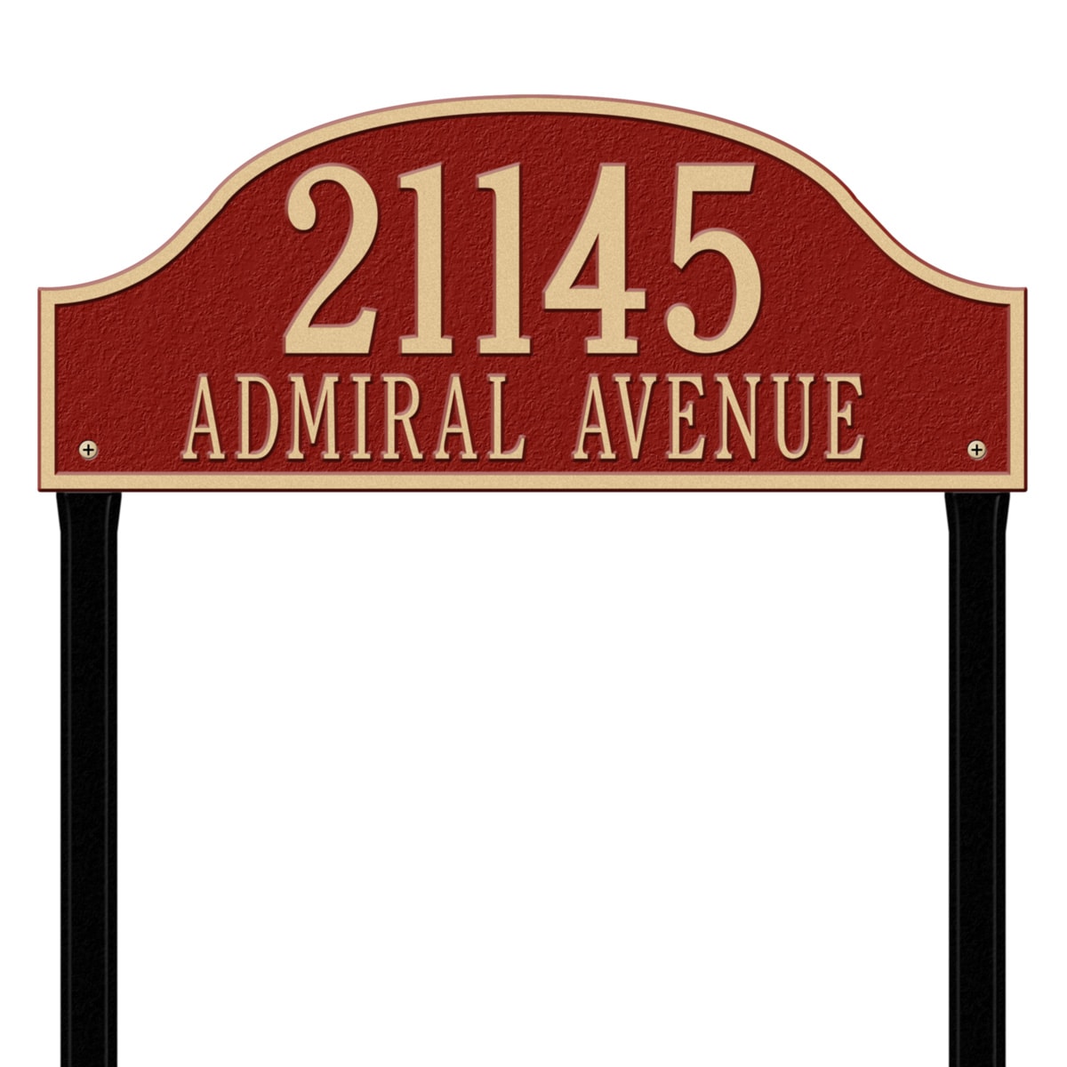 Whitehall 1244RG 9-1/2-in H x 23-3/4-in W Red/gold Aluminum Address plaque