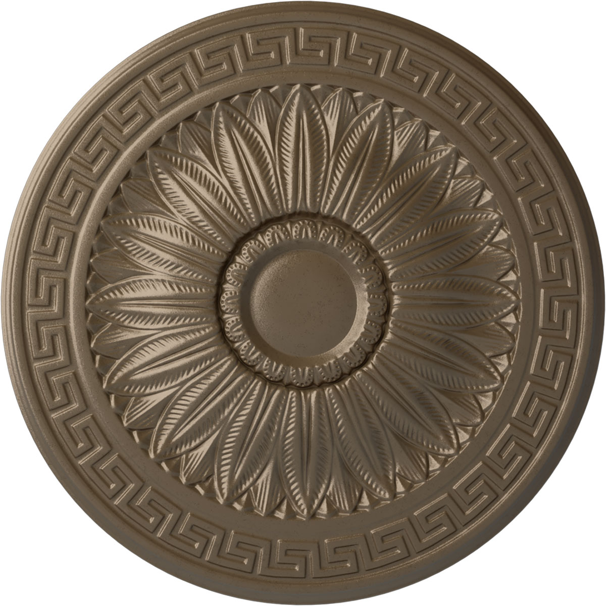 Ekena Millwork CM20HAWSS Randee 20-in W x 20-in L Painted Warm Silver Polyurethane Whole Ceiling Medallion