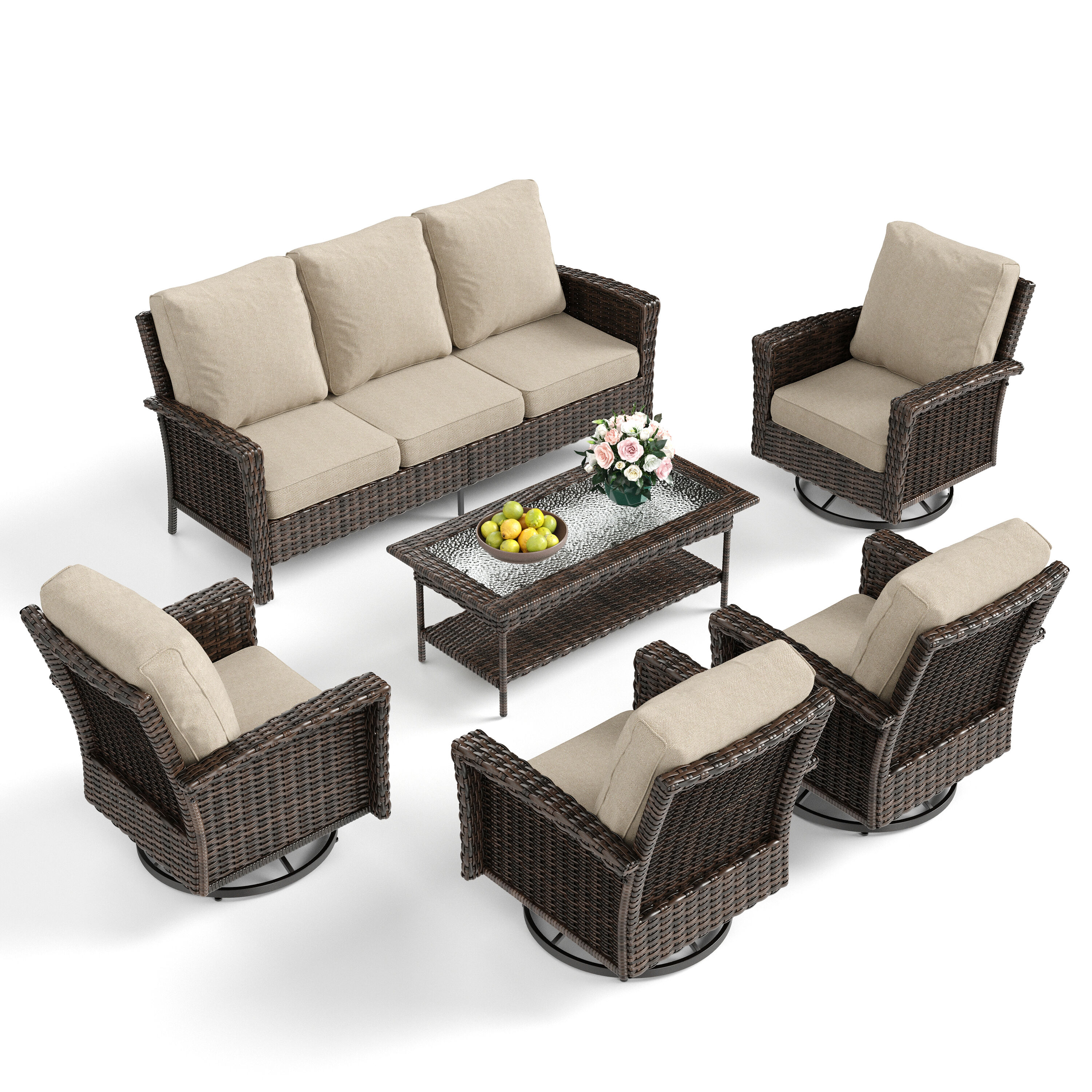 Sunshine Valley CR005-04-7-BE Patio-Conversation-Sets - View #2