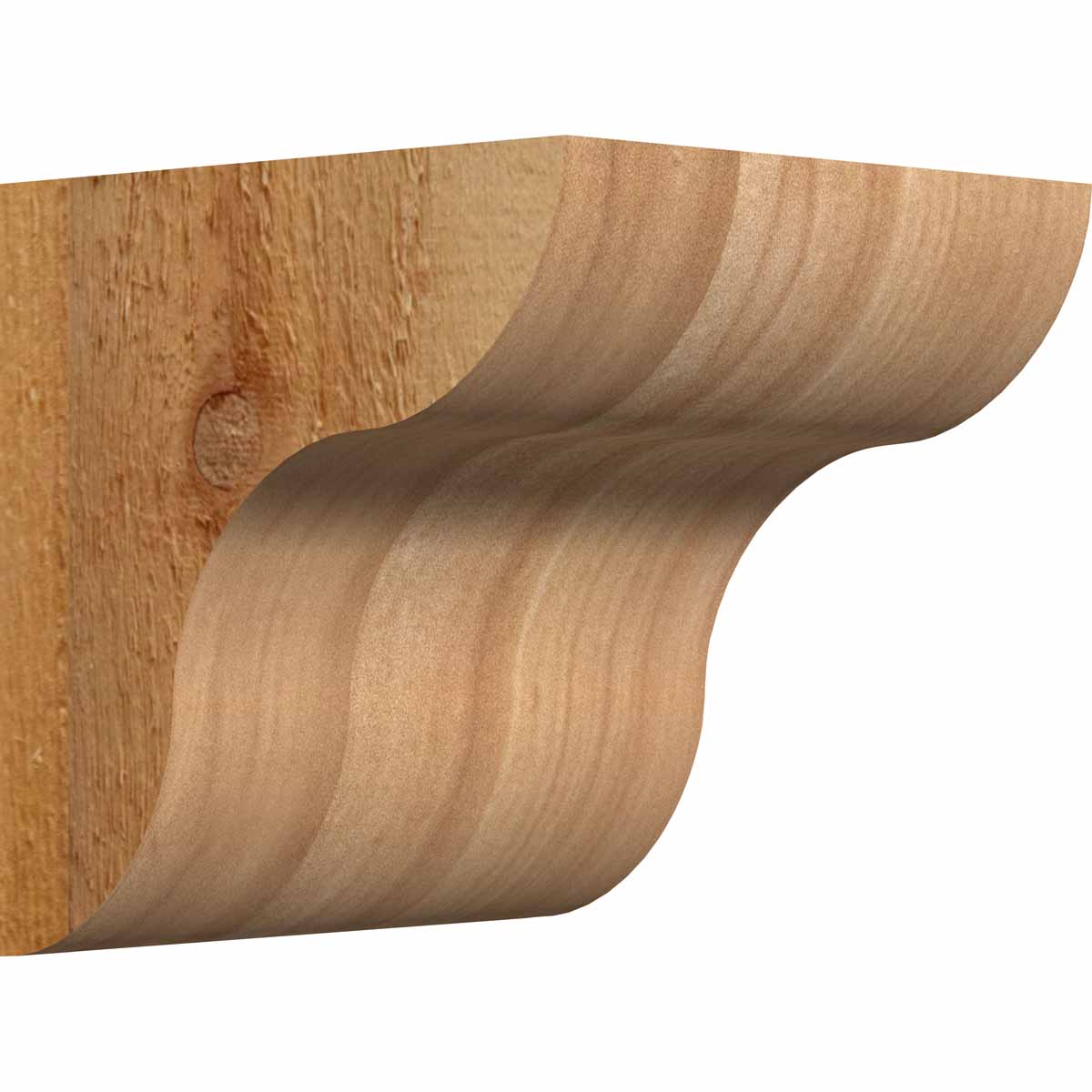 Ekena Millwork COR06X06X06CAR00RWR 6-in x 6-in x 6-in Carmel Unfinished Western red cedar Wood Paintable/Stainable Corbel