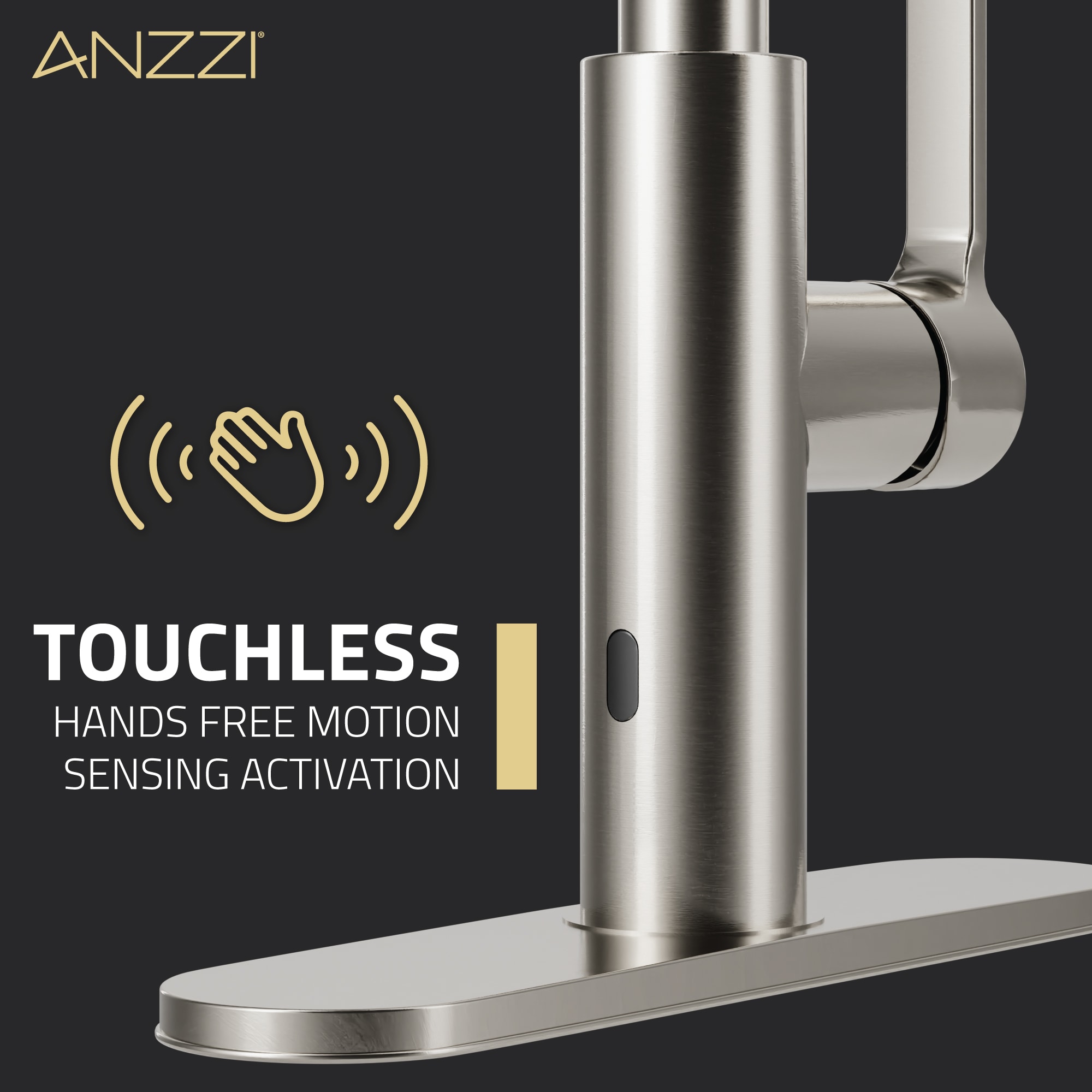 Brushed Nickel Touchless Pull-Down Kitchen Faucet with Motion Sensor