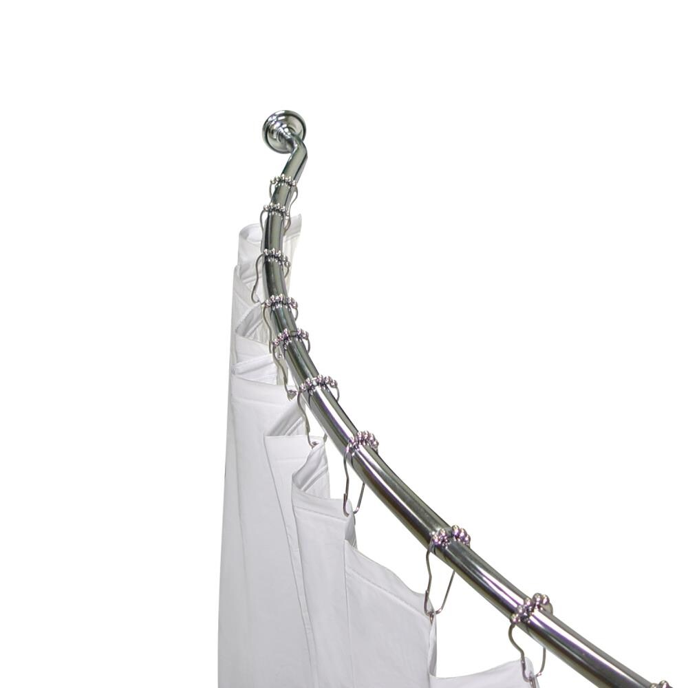 Elegant Home Fashions 9859-CR03-CH 50-in to 72-in Chrome Fixed Single Curve Adjustable Shower Curtain Rod