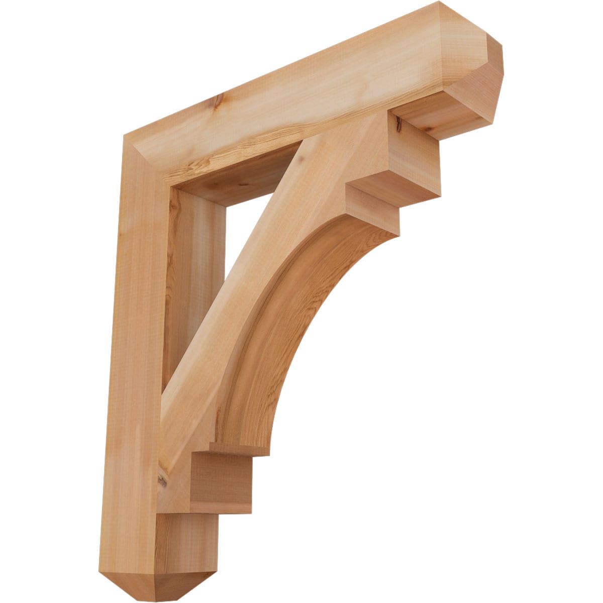 Ekena Millwork BKT06X32X36MRC04SWR Merced craftsman smooth 5-1/2-in x 32-in x 36-in Western red cedar Brown Wood Standard bracket