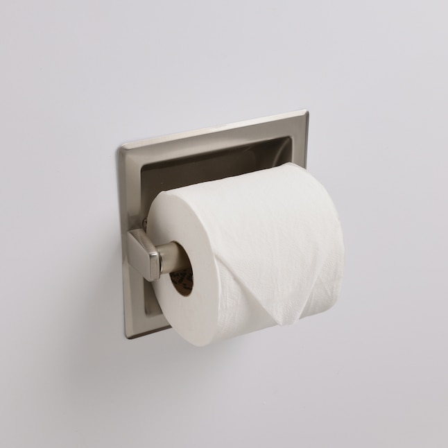 Project Source Seton Brushed Nickel Recessed Spring-Loaded Toilet Paper Holder | FSI SRTP Bnic