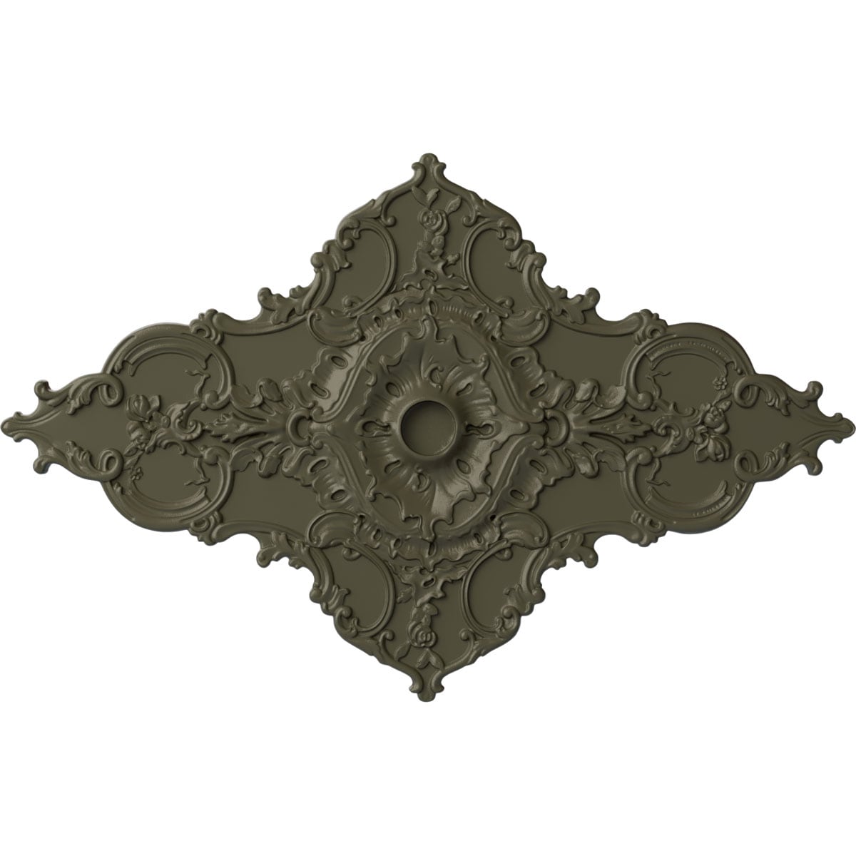 Ekena Millwork CM70X43MLWHF Melchor Diamond 67.25-in W x 43.325-in L Painted Witch Hazel Polyurethane Whole Ceiling Medallion