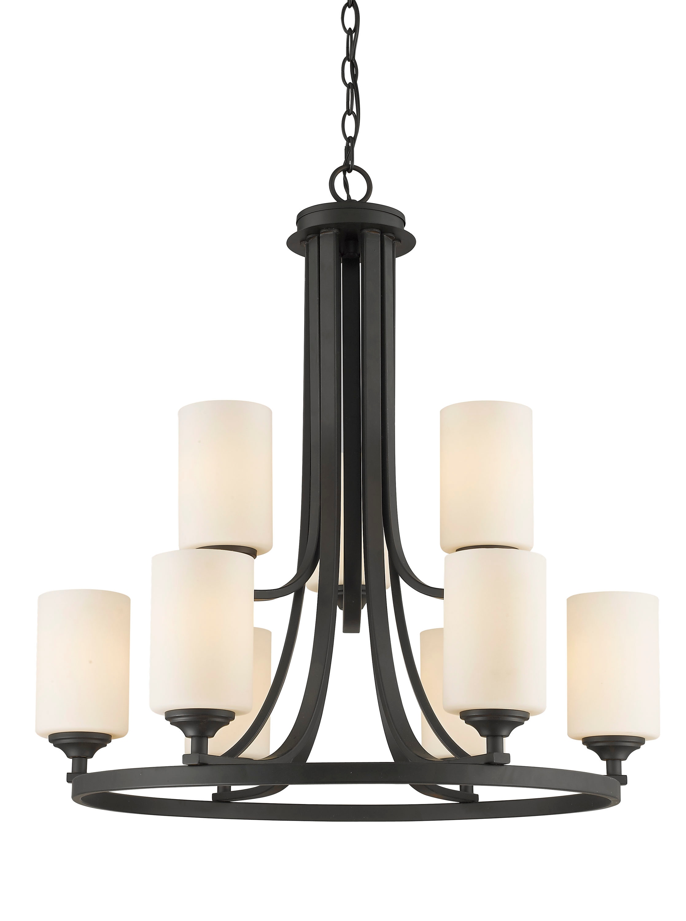 Z-Lite 435-9BRZ Bordeaux 9 -Light Matte Bronze Transitional For Use in Dining Rooms, Foyers, Kitchens, Living Rooms Chandelier