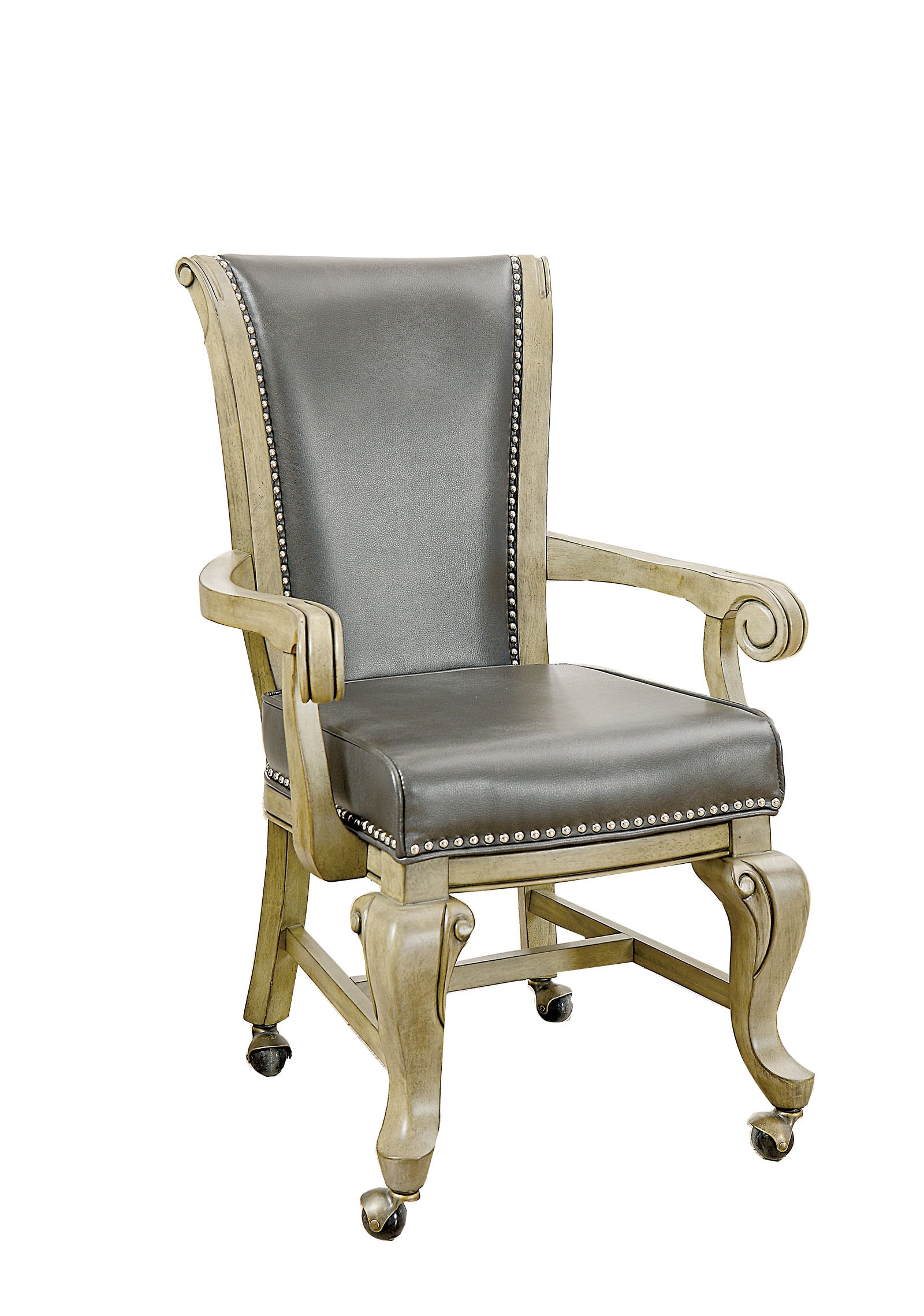 Benzara BM172913 2 Modern Gray and Brown Faux Leather Accent Chair