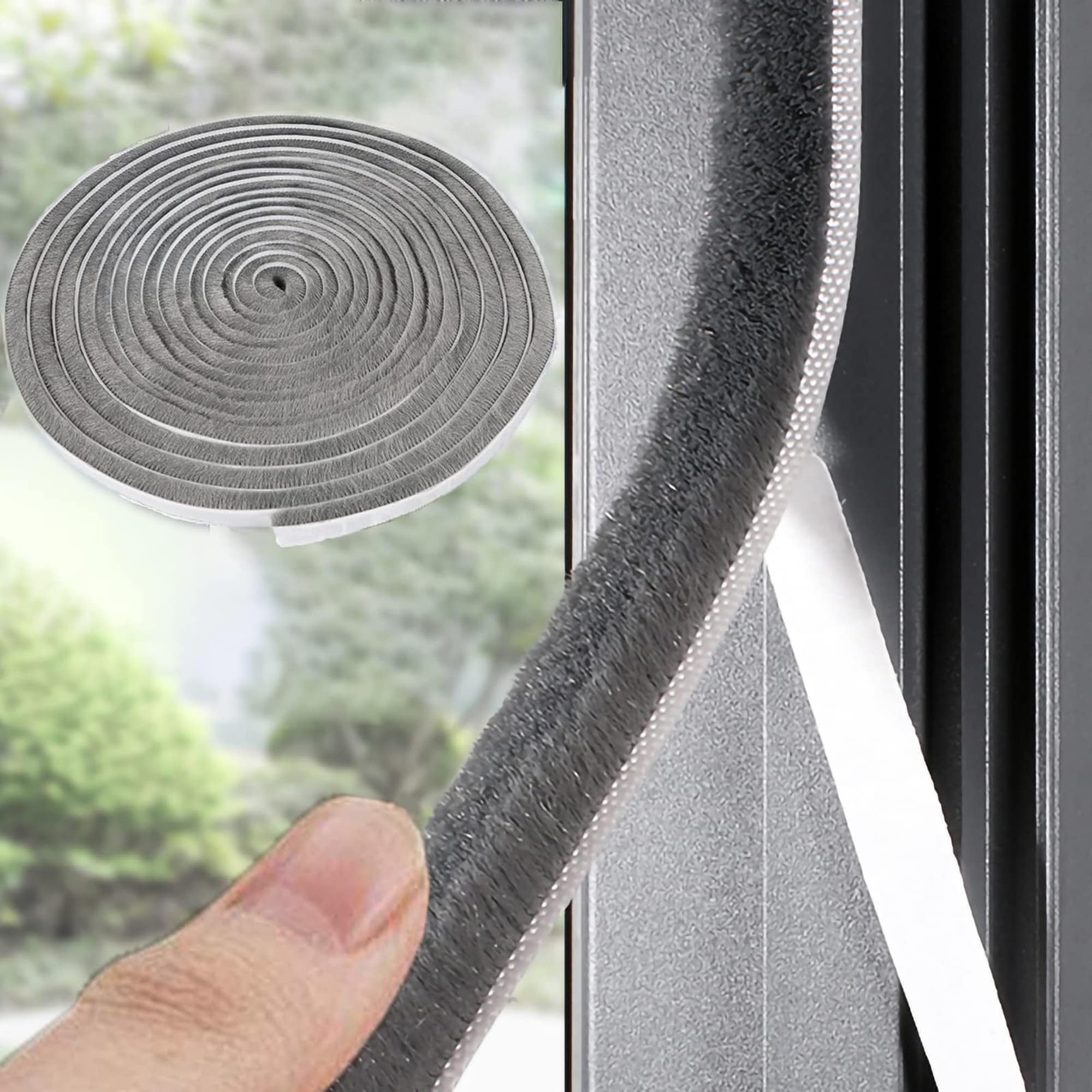 Angel Sar 33 FT Gray Self Adhesive Foam Weather Stripping 0.35 Inch Wide x 0.35 Inch Thick Soundproof Draft Dust Blocker for Door Window Cabinet