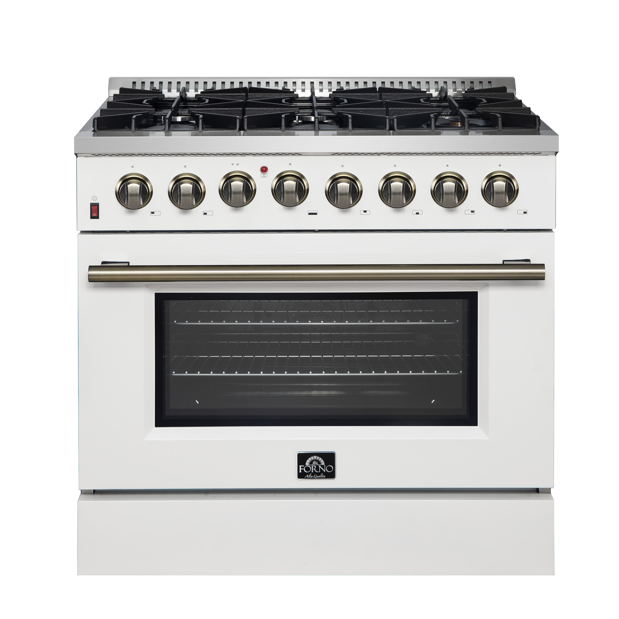 FORNO FFSGS6156-36WHT Capriasca 36-in Standard 6 burners Convection Oven Freestanding Dual Fuel Range ( White )