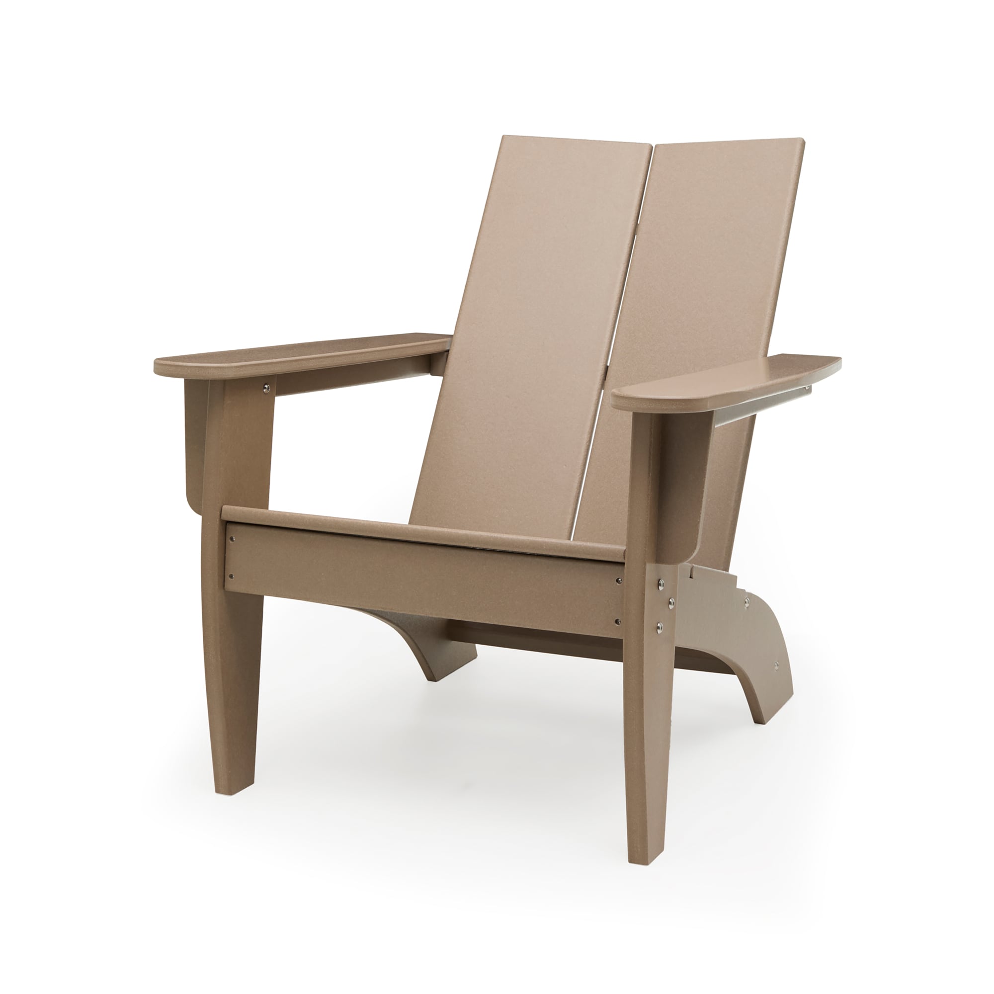 RST Brands OP-ADRNDCK-TAN Kamas Tan HDPE Frame Stationary Adirondack Chair with Slat Seat