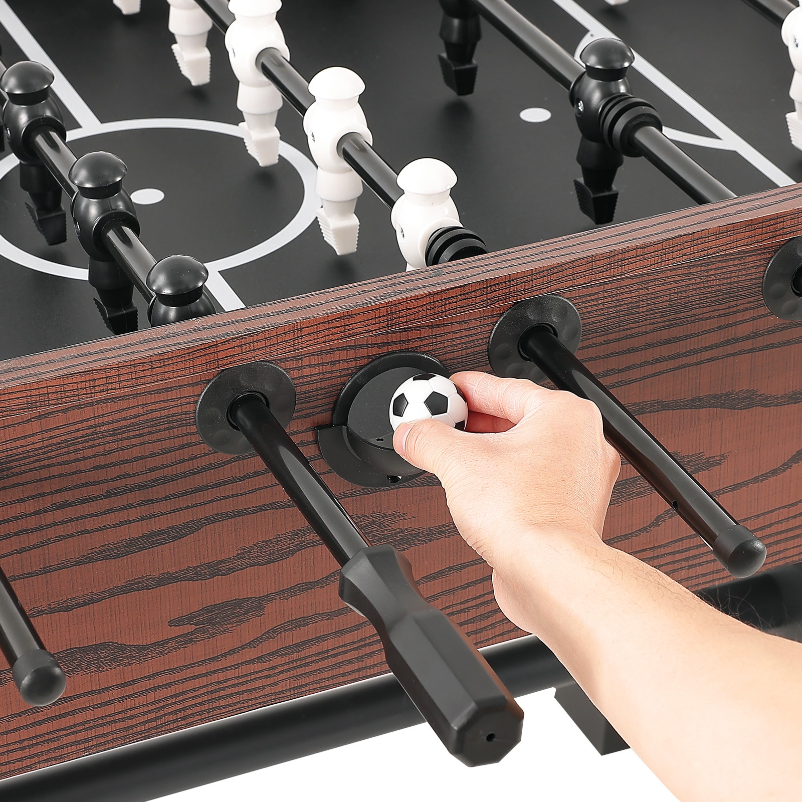 VEVOR 55'' Brown and Black Foosball Table with Telescopic Rods
