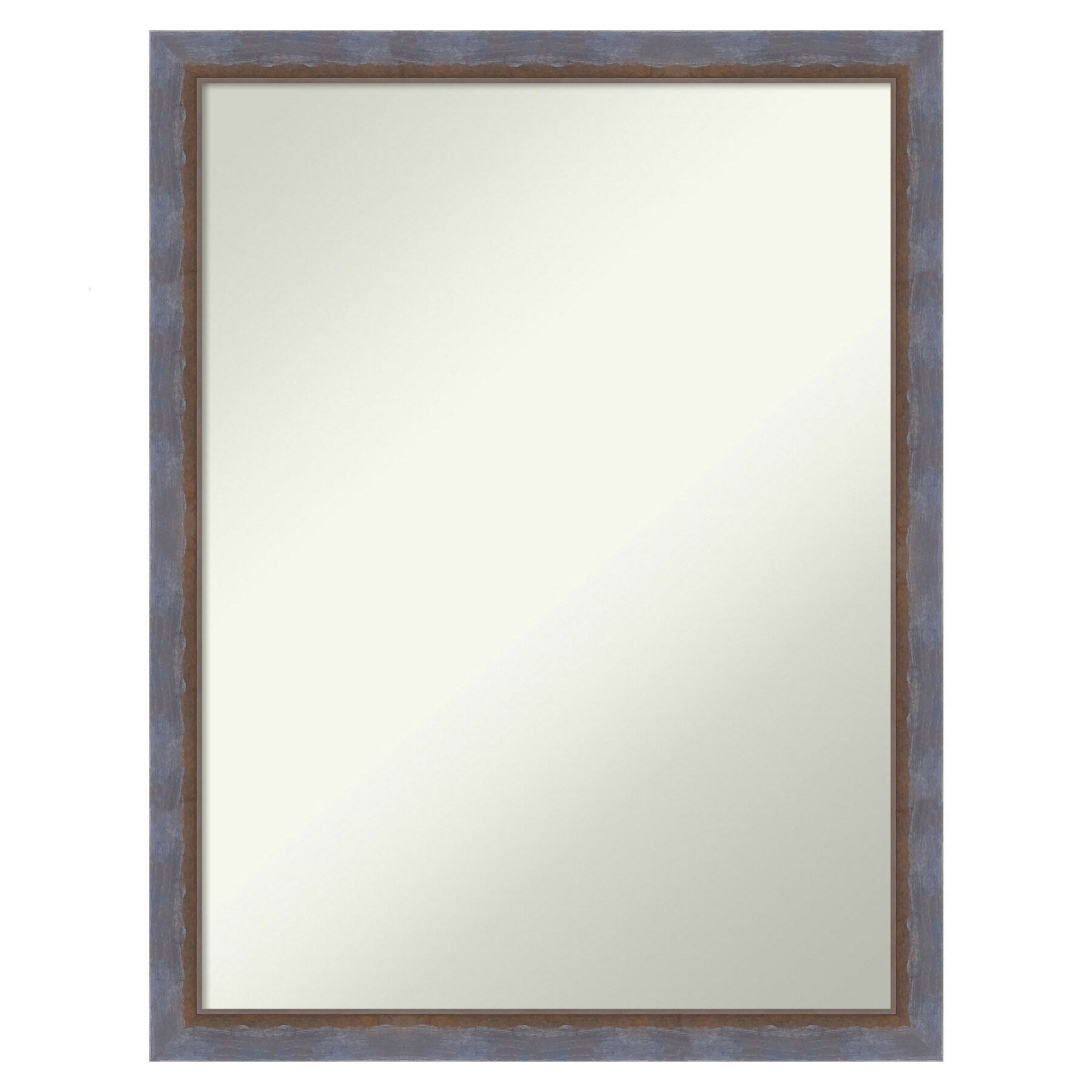 Amanti Art 20.25-in W x 26.25-in H Rectangle Two Tone Blue Copper Framed Wall Mirror