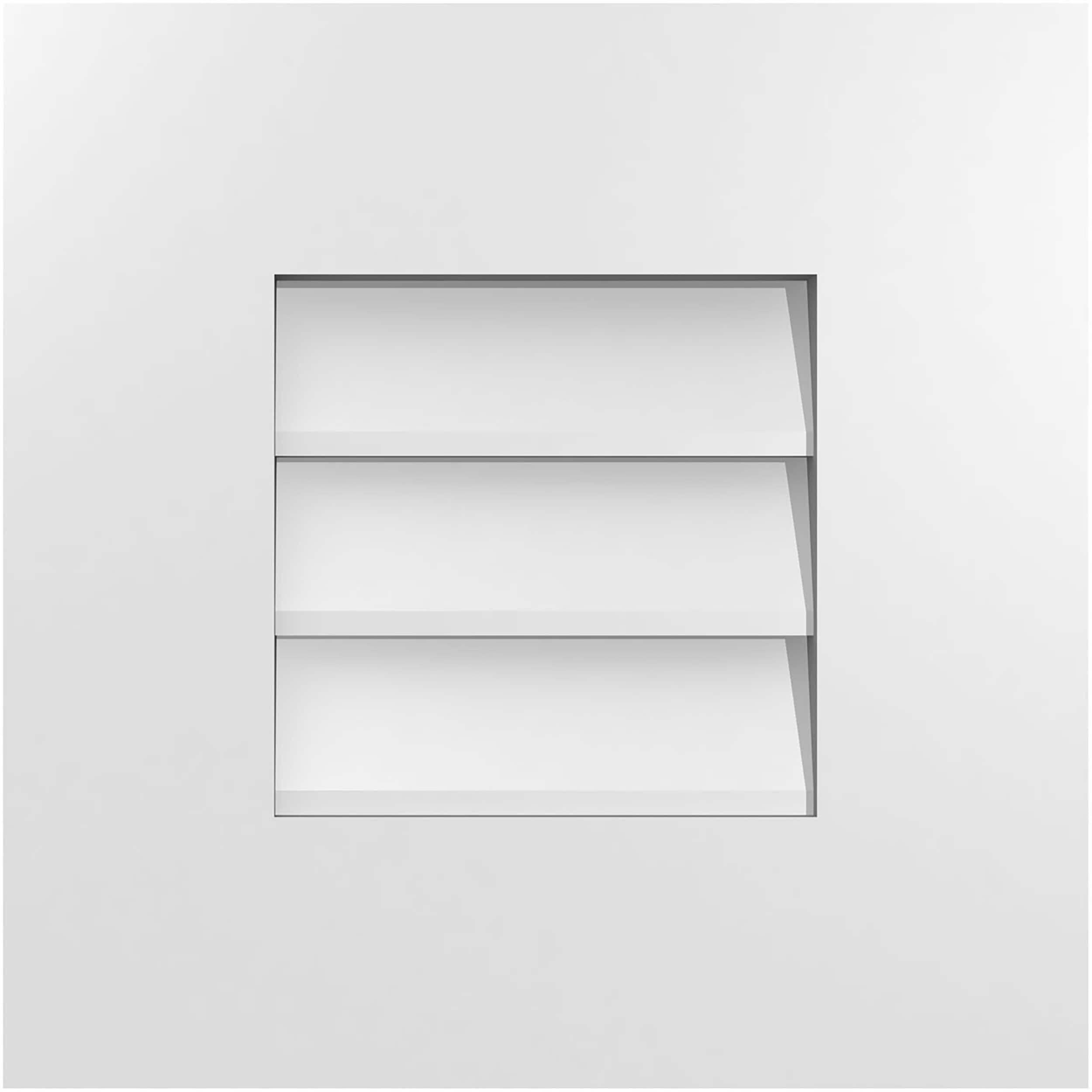 Ekena Millwork GVPVE14X1401SN 14-Inches x 14-Inches Off-white Rectangle PVC Gable Louver Vent