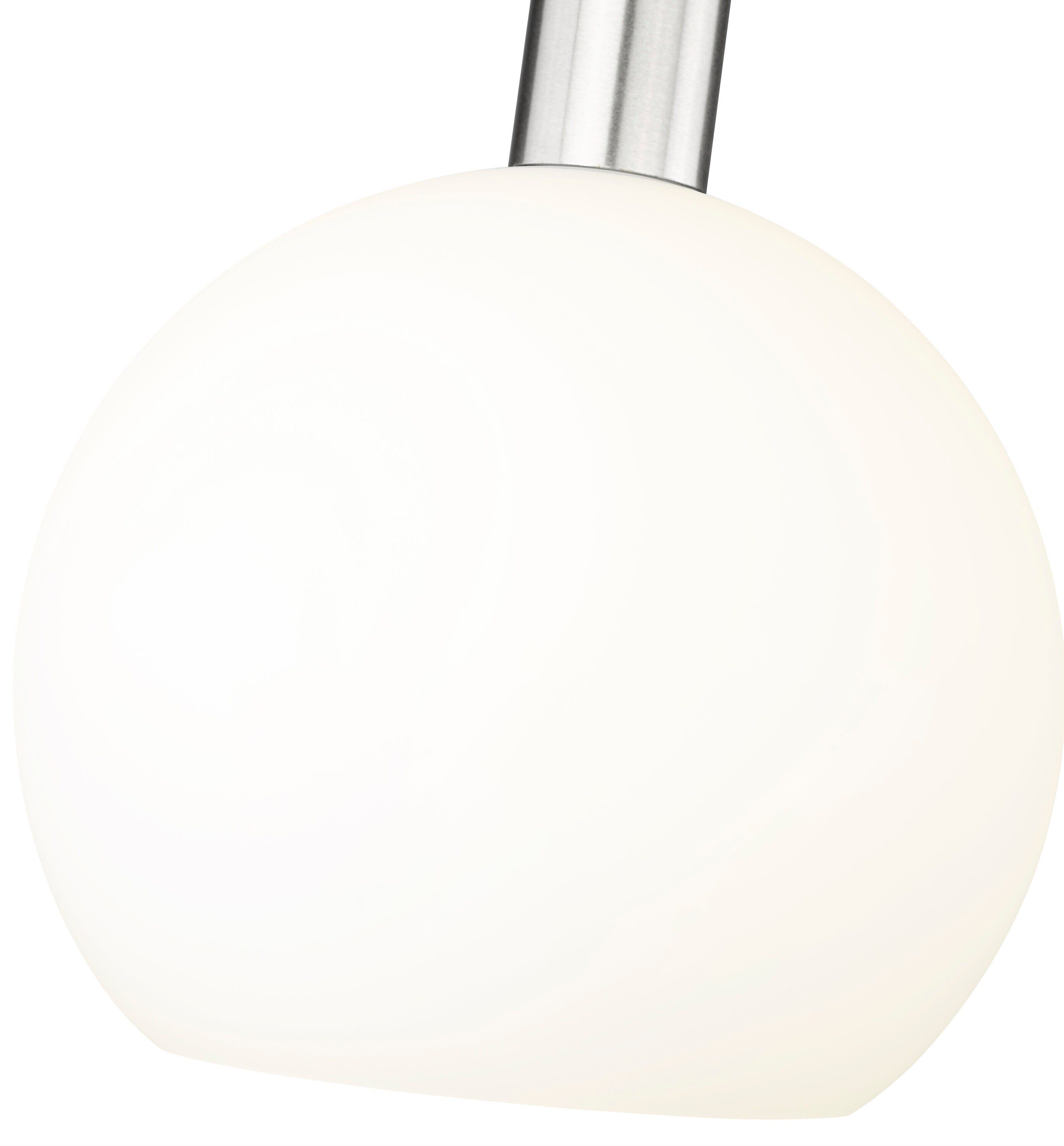 Brushed Nickel Globe Pendant with White Glass Shade