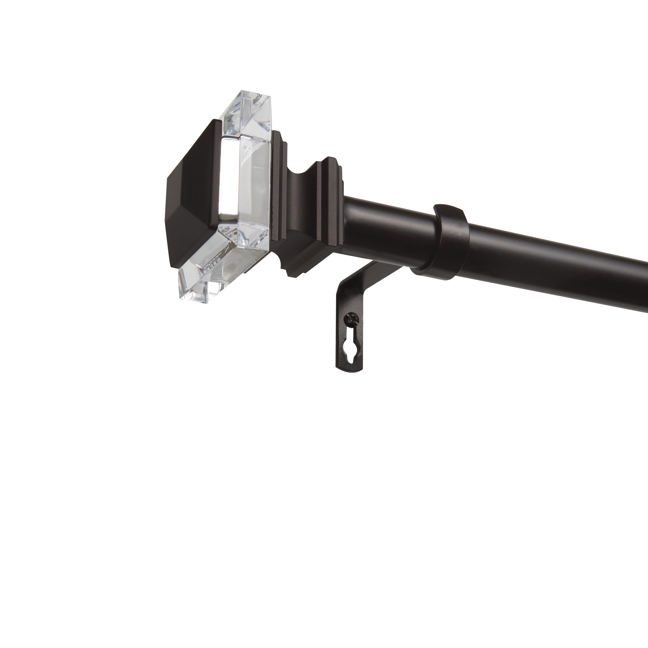 Exclusive Home ER1019-04-3672 Prism 36-in to 72-in Matte bronze Iron Single curtain rod with Finials