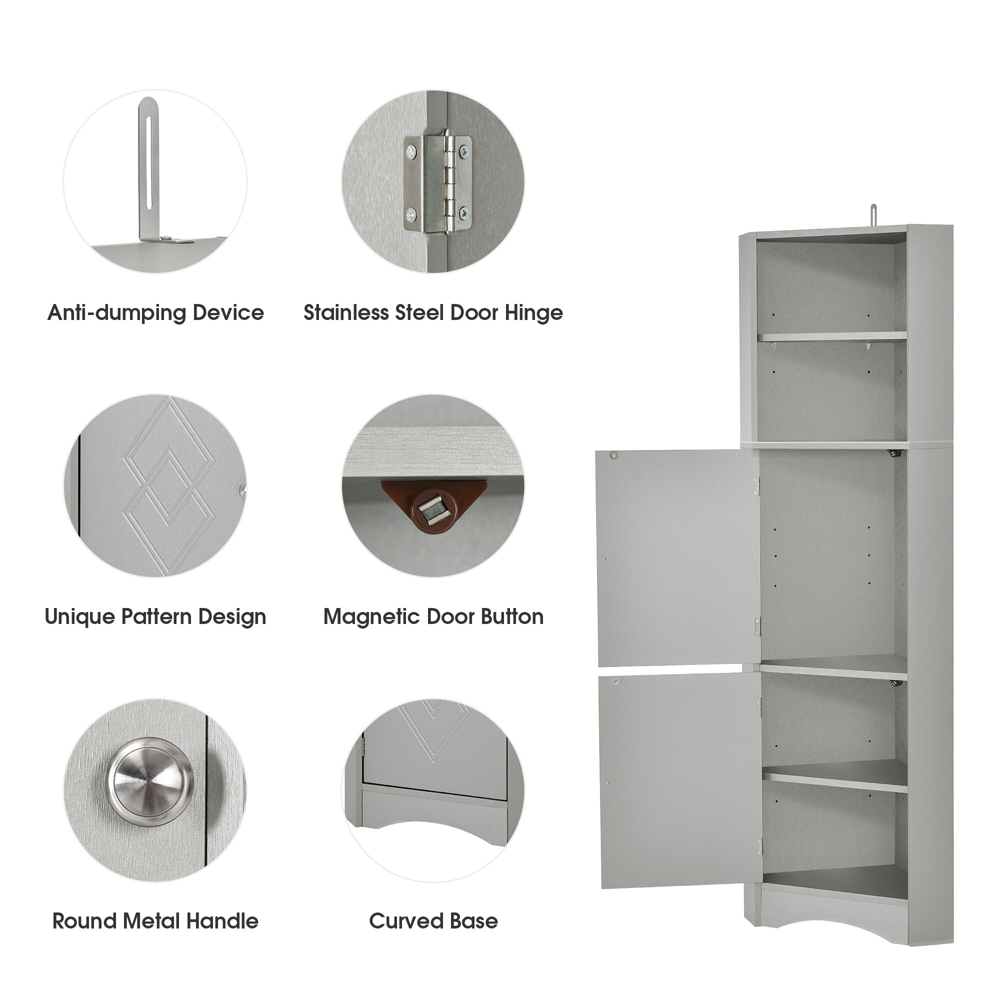 GDFStudio 327367 Bathroom-Wall-Cabinets - View #3