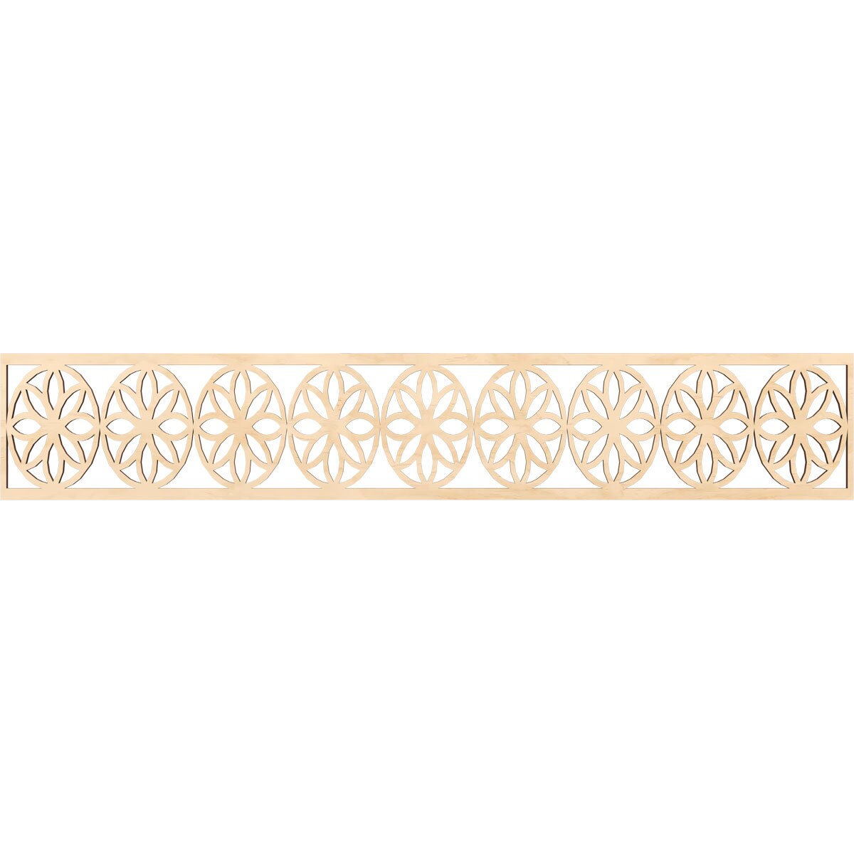 Ekena Millwork MLDA08X46BLUBI Blume Fretwork Flat Trim 8-in x 3.89-ft Birch Brown Unfinished 2156128 Pierced Wall Panel Moulding