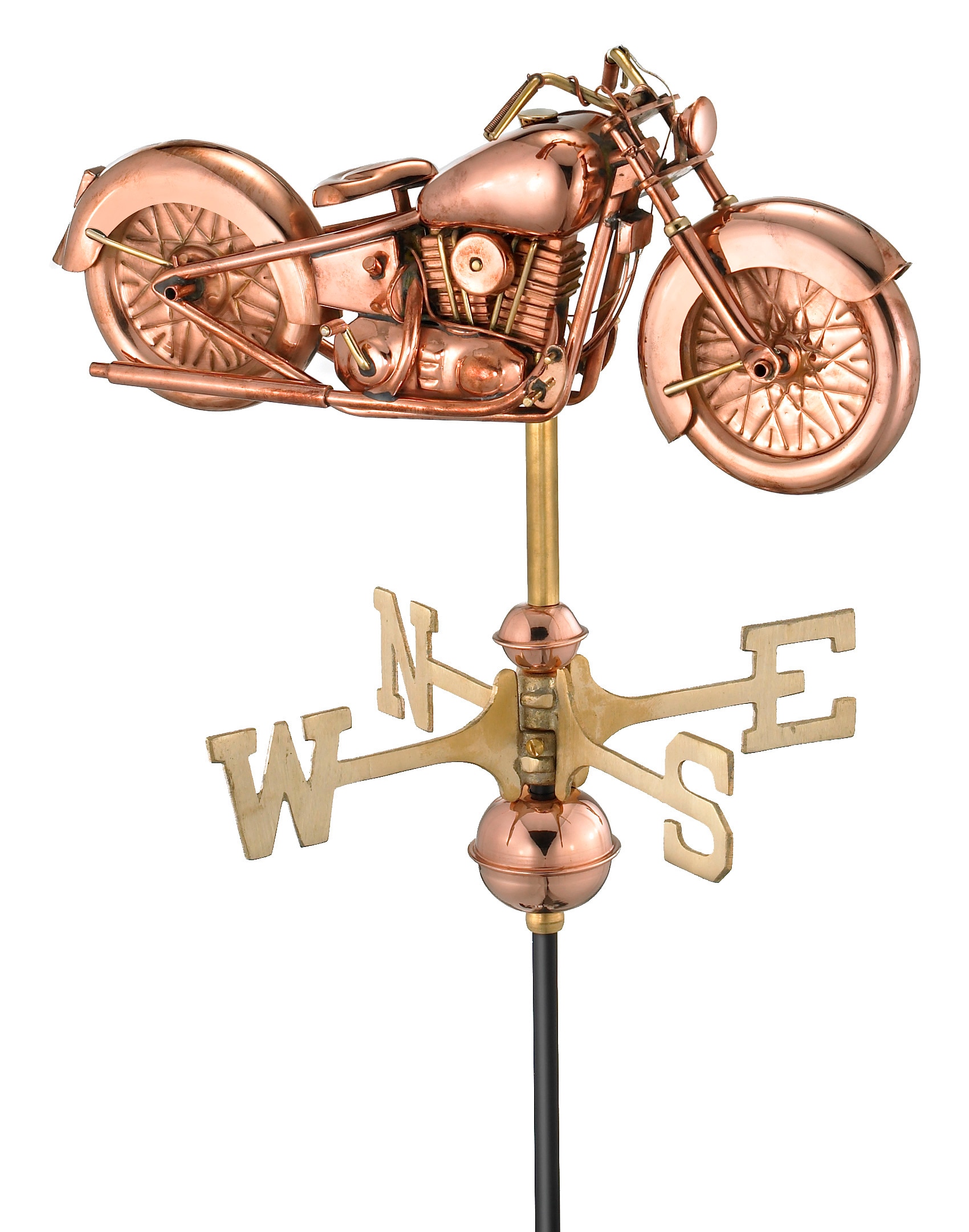 Good Directions 8846PR Polished Copper Roof-mount Motorcycle Weathervane