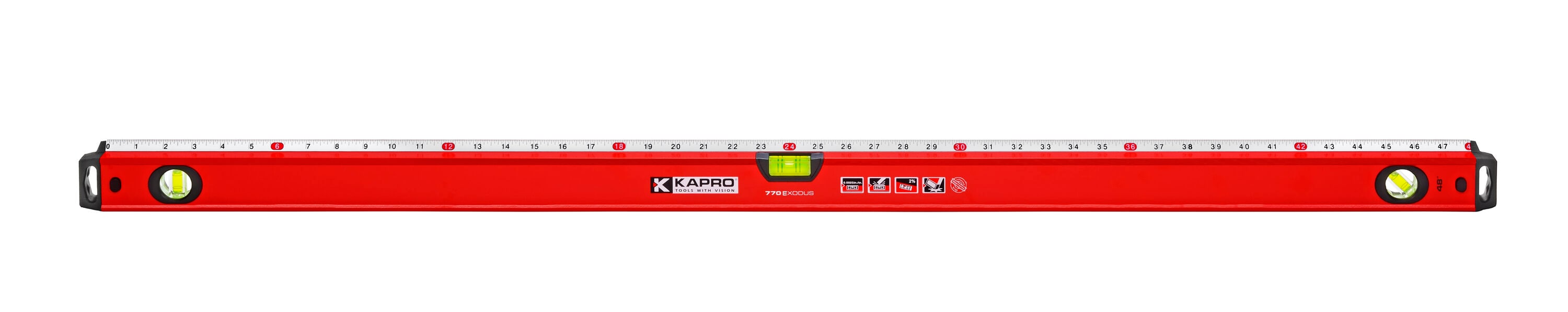 KAPRO 770-42-48 Aluminum 48-in 3 Vial Box Beam Level