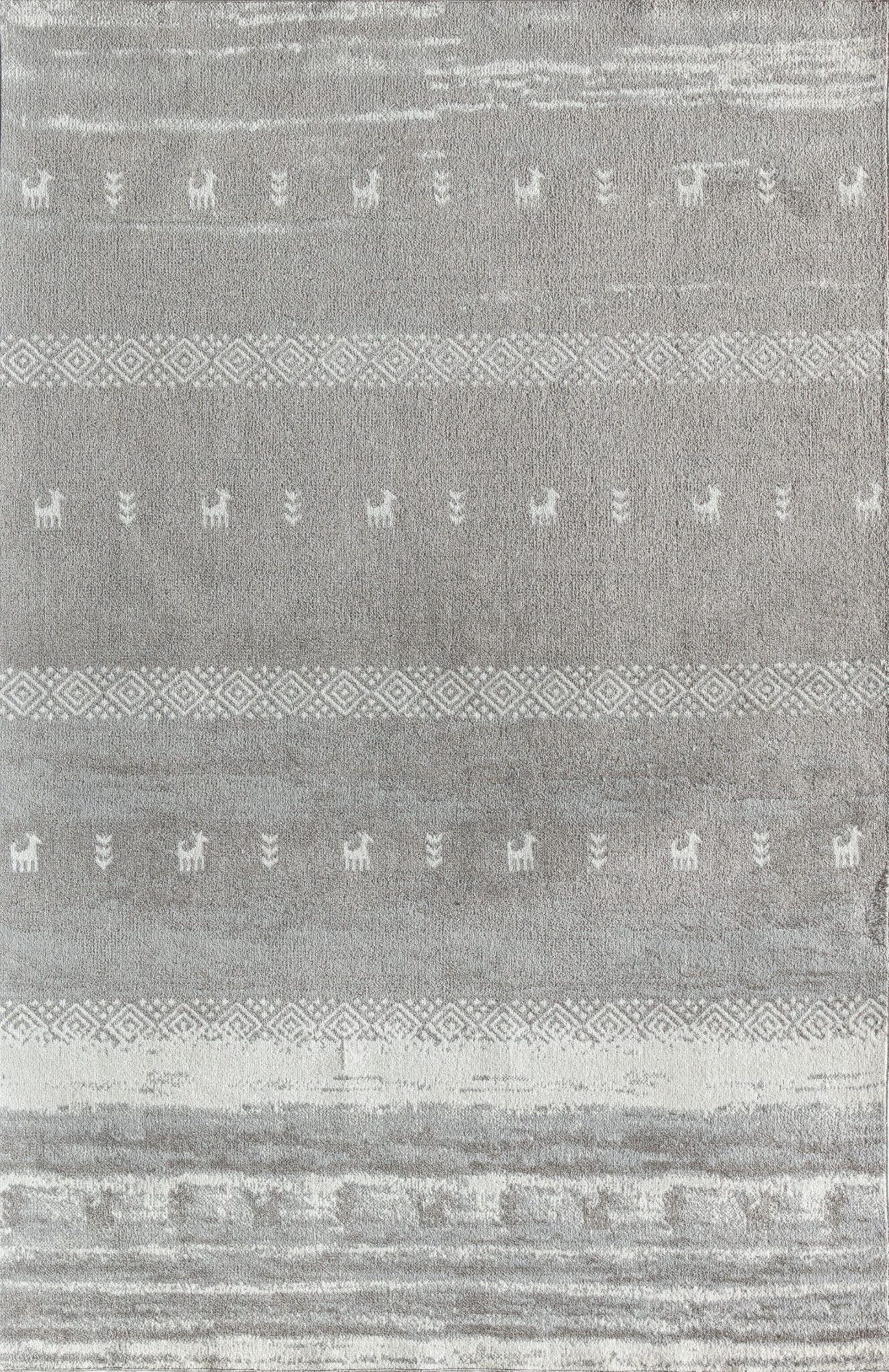 Coastline Constellation 5' x 7' Abstract Gray Washable Rug