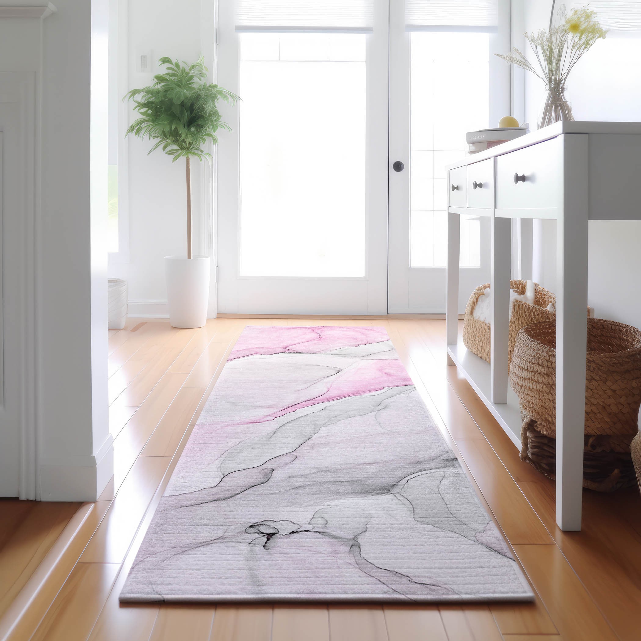 Addison Rugs AMF564PI20X30 Mayfield AMF564PI 2 x 3 (ft) Loomed Polyester Pink Rectangular Indoor Geometric Machine washable Area rug