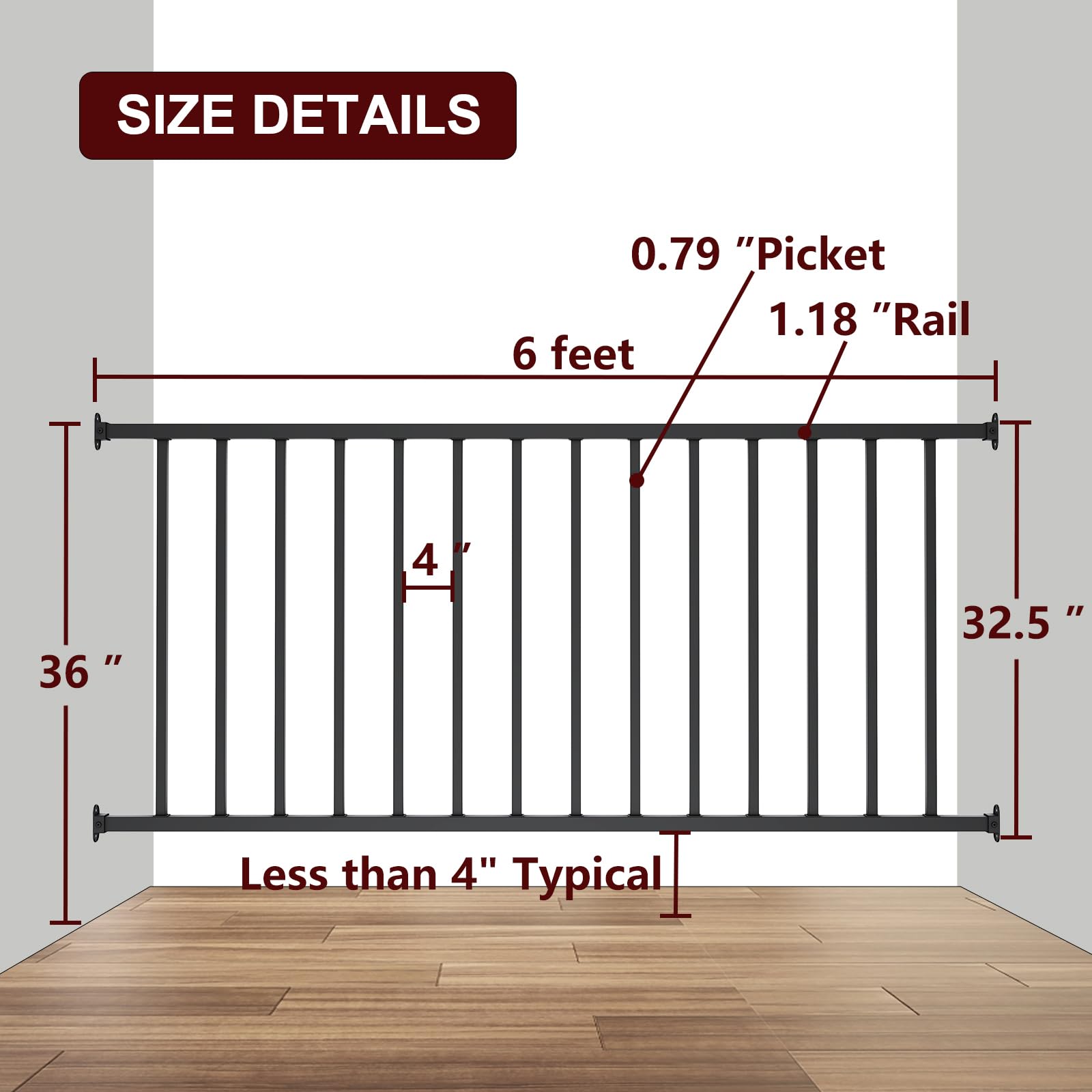 LOVMOR SF-R-6X32-48 railings - View #3