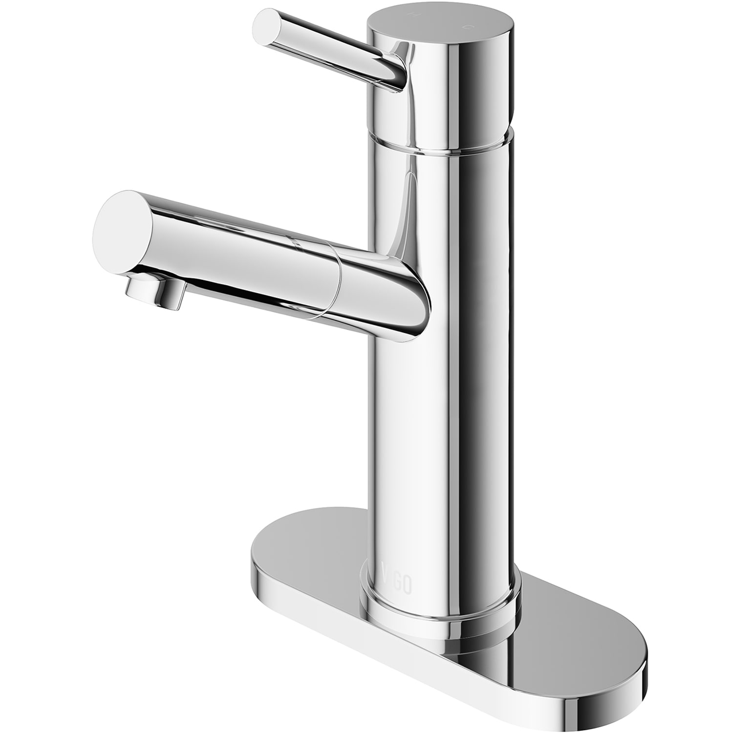 VIGO VG01009CHK1 Noma Chrome Single hole 1-handle WaterSense Low-arc Commercial/Residential Handle Bathroom Sink Faucet with Deck Plate
