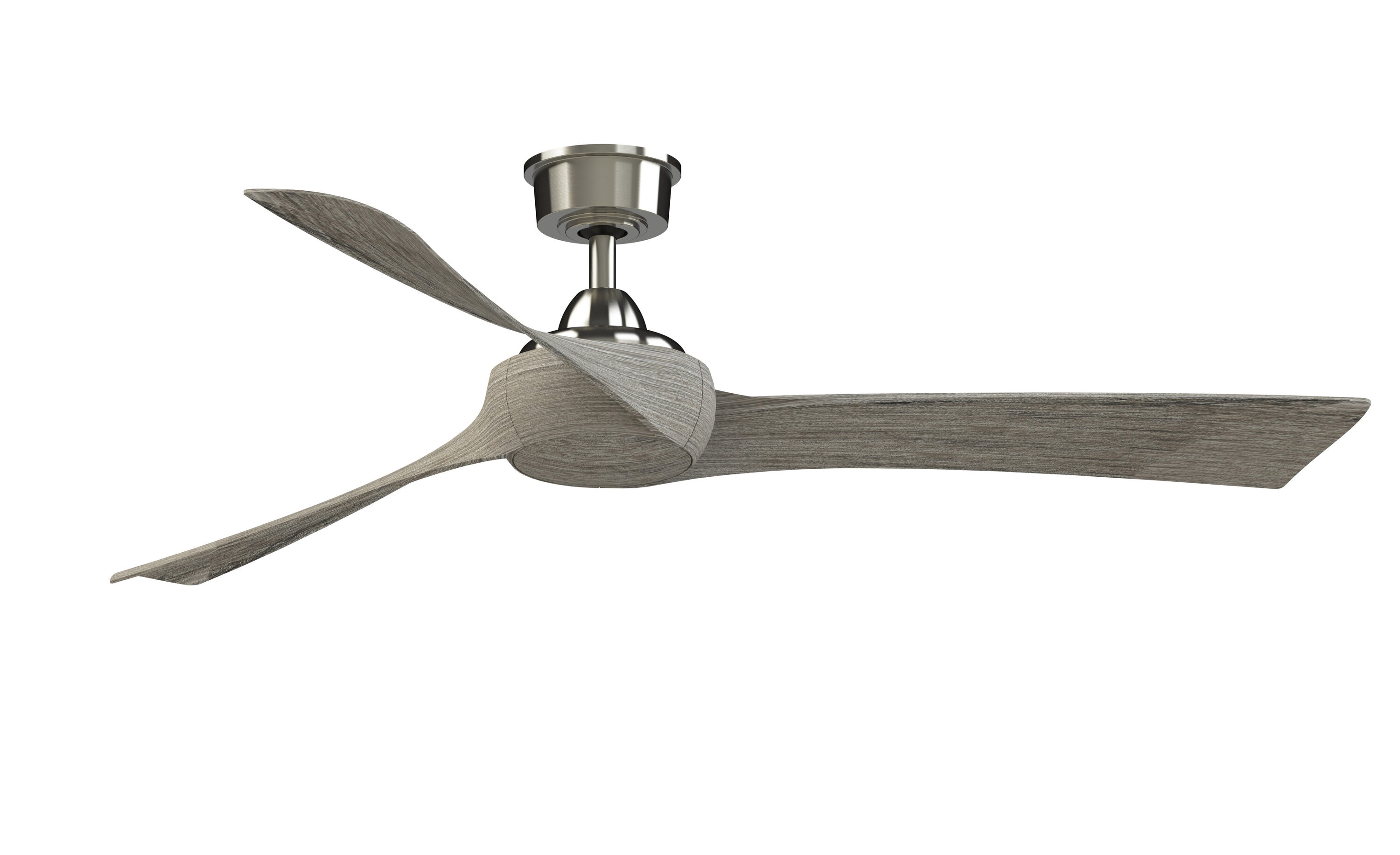 Fanimation Wrap Custom 60-in Brushed Nickel with Weathered Wood Blades Indoor/Outdoor Smart Ceiling Fan Light Kit Compatible and Remote (3-Blade) FPD8530BN-60WE Sansujyuku sansujyuku.com