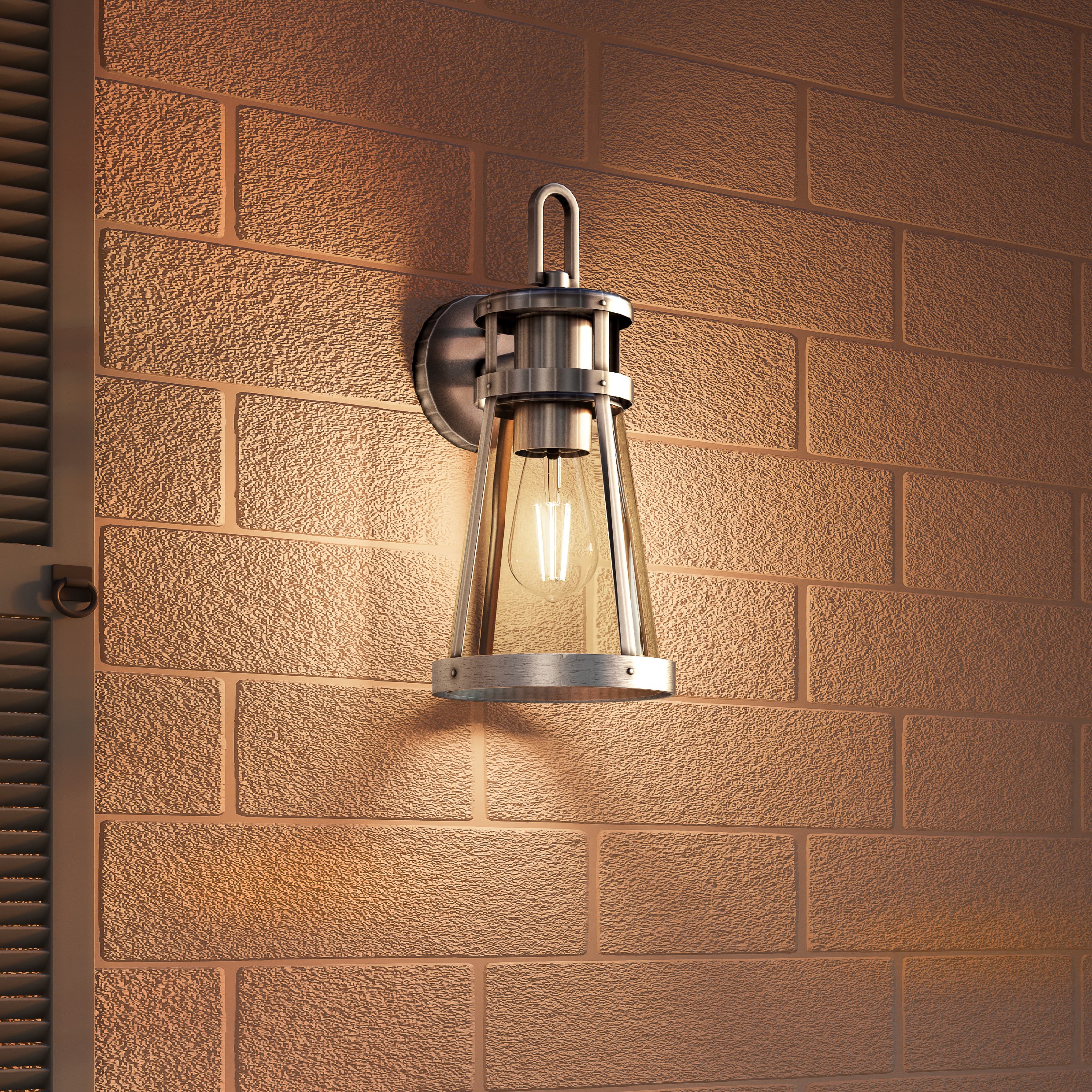 Quoizel BAB8408ABA Barber 1 -Light 14.5-in H Antique Gray Hardwired Outdoor Wall Light