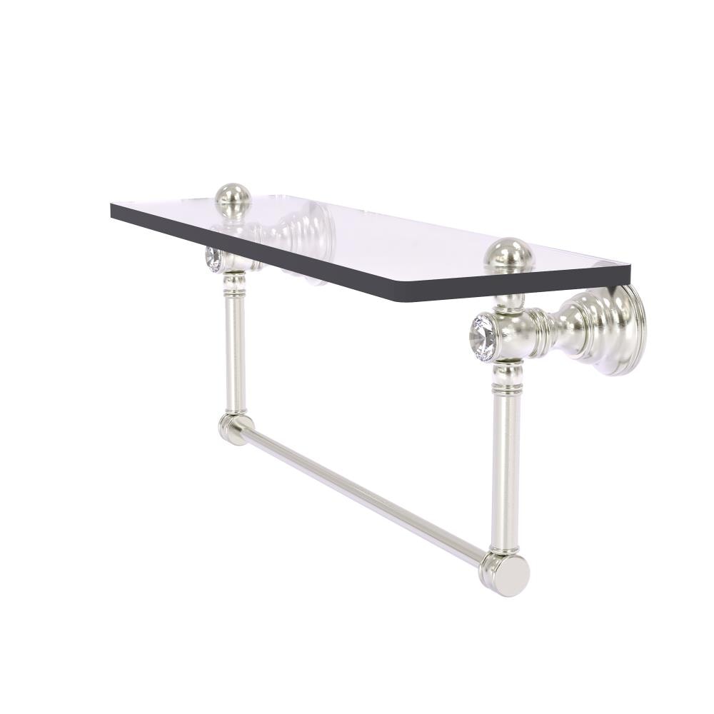 Allied Brass CC-1-22-TB-SN Carolina Crystal Satin Nickel Wall mount Bathroom Shelf ( 22-in x 7-in x 5-in )
