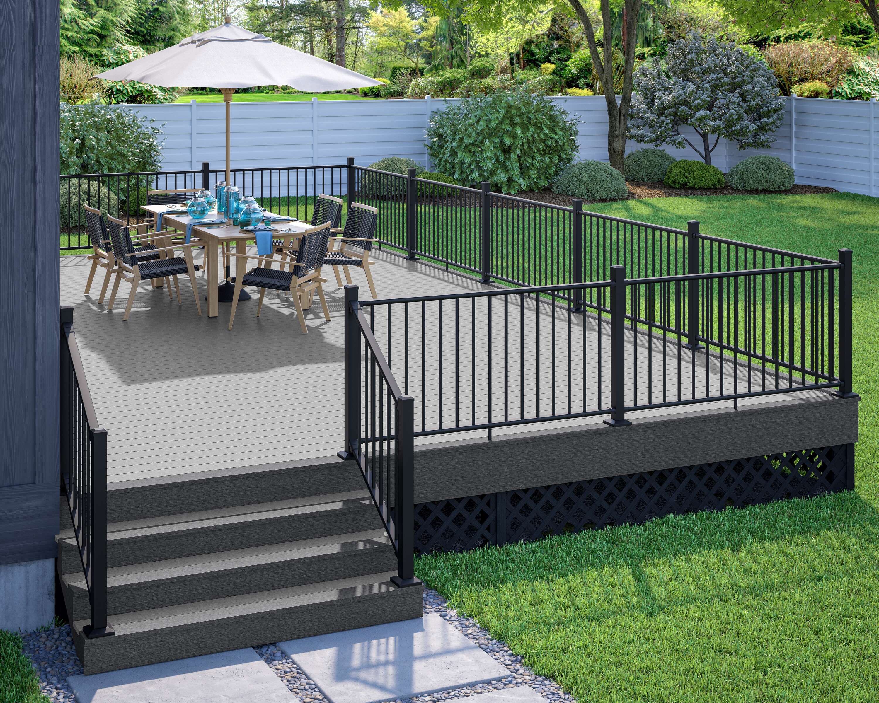 Deckorators Rapid Rail 6-ft x 2.25-in x 36-in Matte Black Aluminum Deck Rail  Kit in the Deck Railing Systems department at Lowes.com