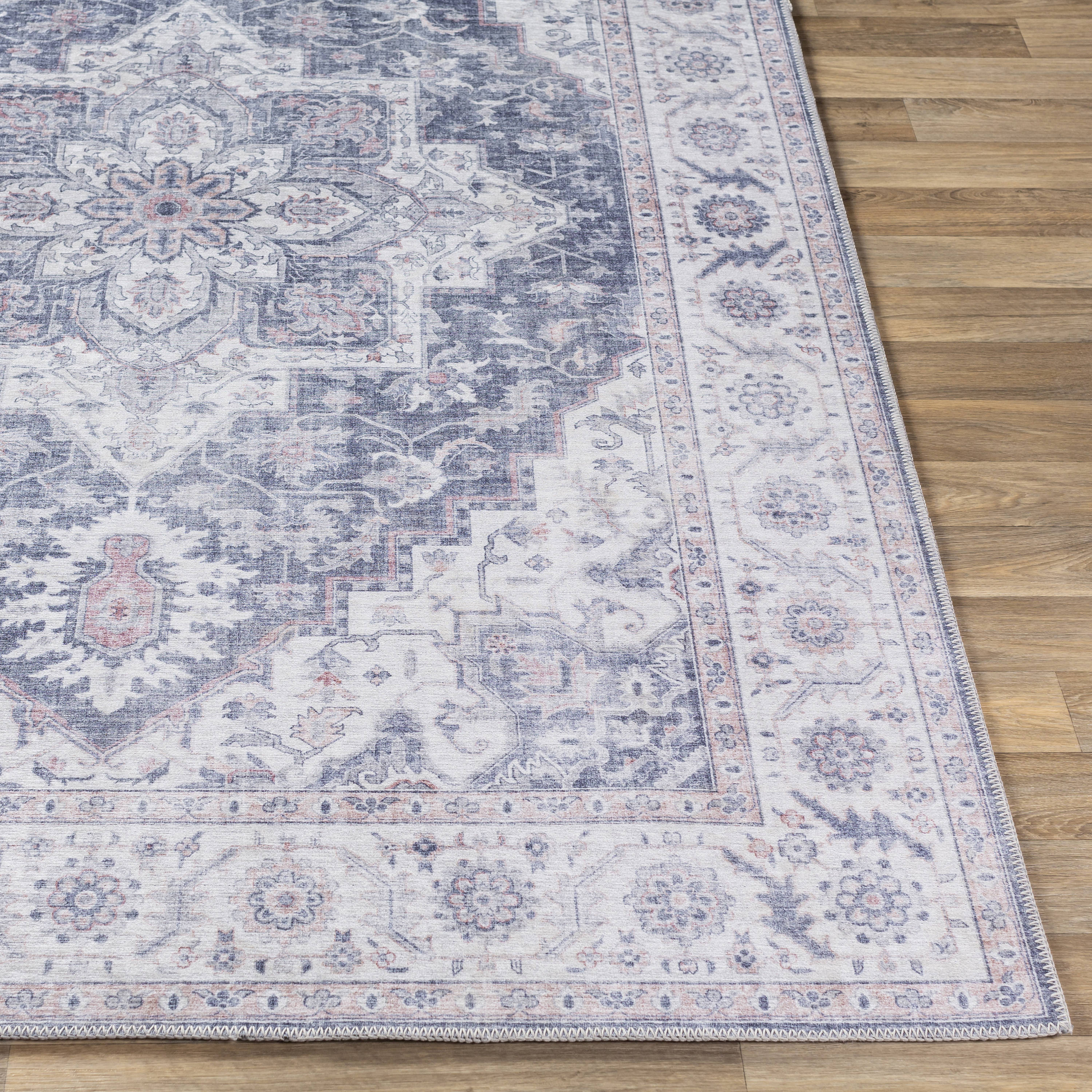 Surya Iris 3 X 8 (ft) White Indoor Medallion Oriental Area Rug in the ...