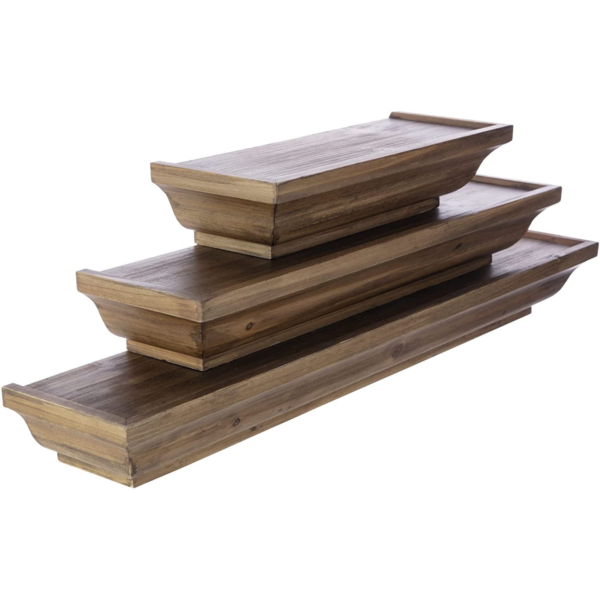 Muskoka Fitz Walnut Floating Shelves Set of 3