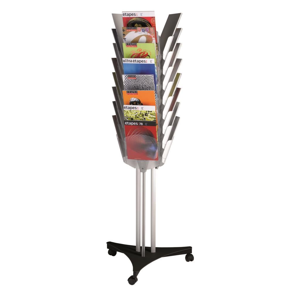 Paperflow PM024TT.01 Metal 24-Tier Decorative Shelving Unit (25-in W x 63-in D x 65.75-in H), Gray