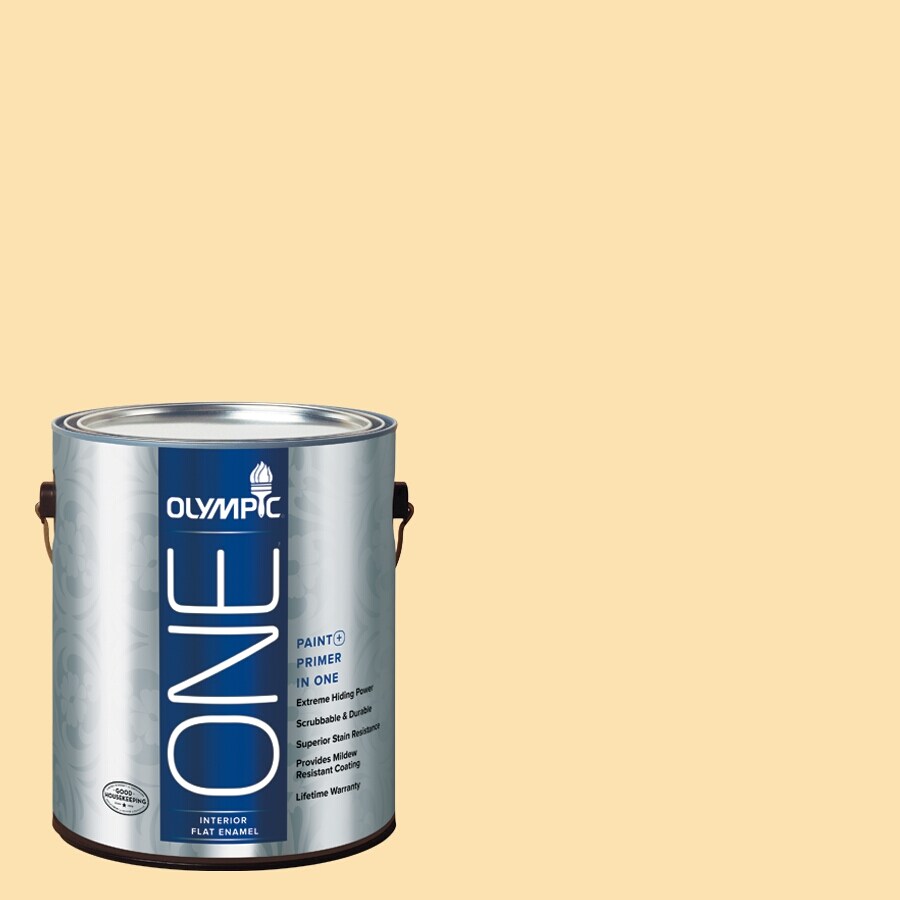 Olympic A14-2-FLAX356793 Flat ONE Flax Pre-tinted Latex Interior Paint + Primer (1-Gallon)