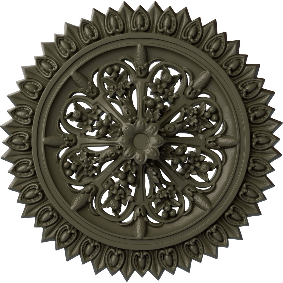 Ekena Millwork CM24LAWHF Lariah 24.75-in W x 24.75-in L Painted Witch Hazel Polyurethane Whole Ceiling Medallion