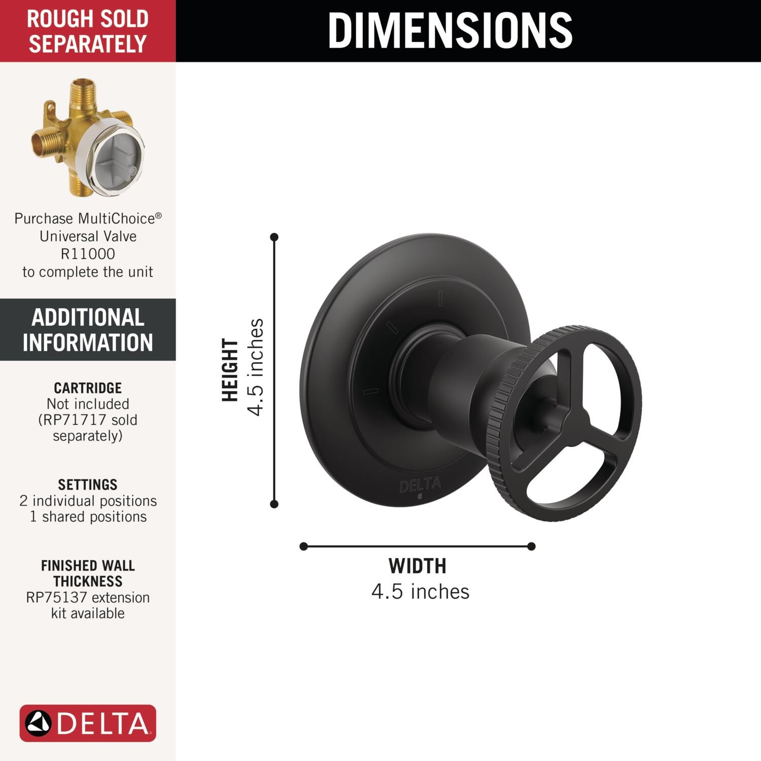 Delta T11858-BL Bath-Shower-Facc - View #3