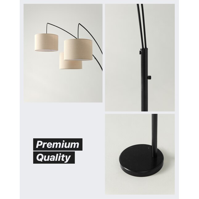 Classic Black Multi Head Floor Lamp, Avenal Shaded Arc Floor Lamp Assembly