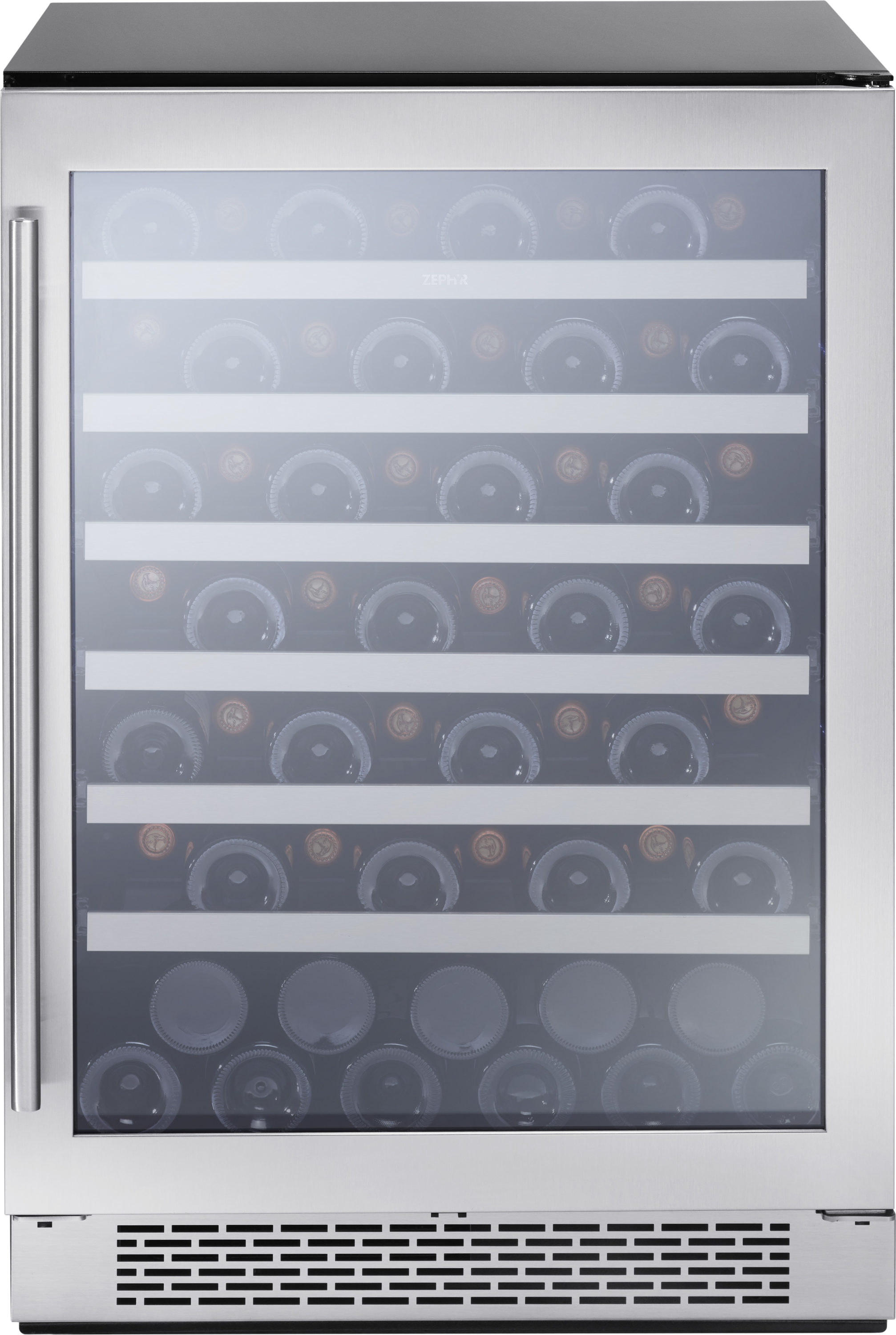 Zephyr PRW24C01BG 24-in W 53 -Bottles Stainless Steel + Glass Built-in/Freestanding Indoor Wine Cooler