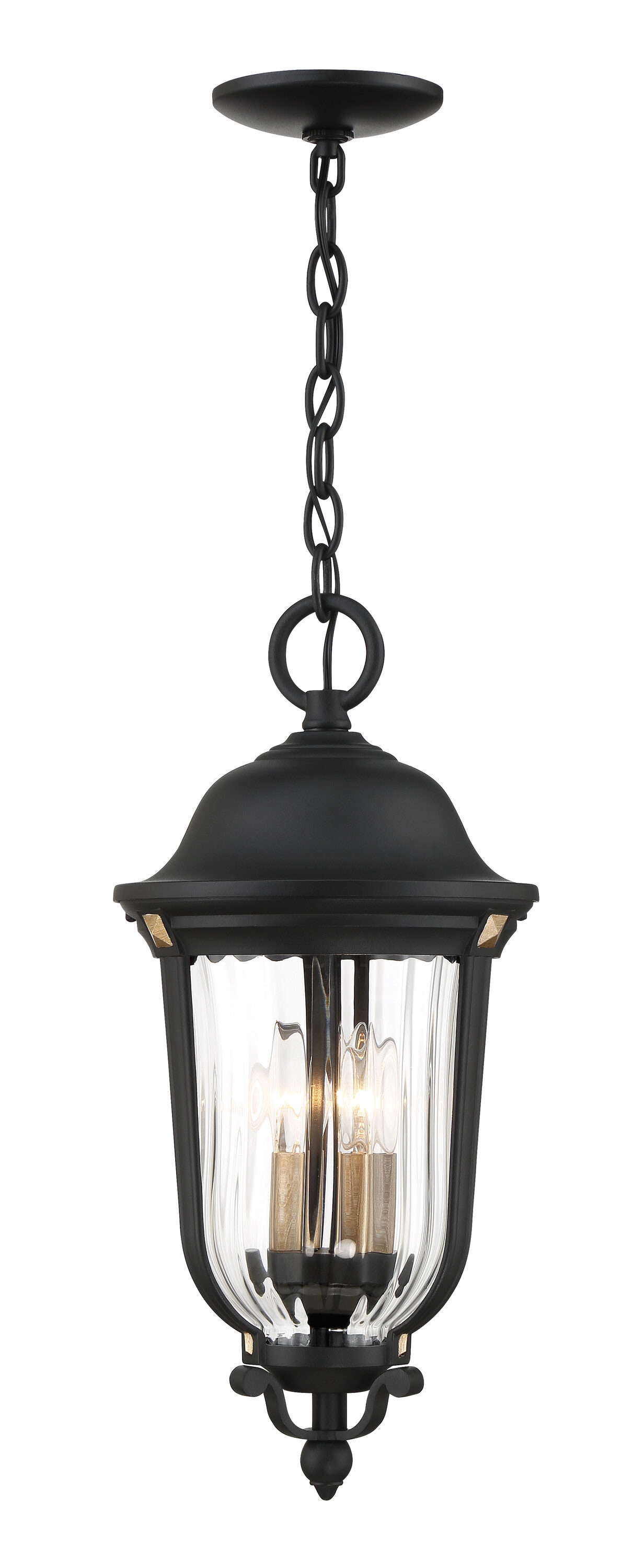 Peale Street 20" Sand Coal and Gold Outdoor Hanging Light