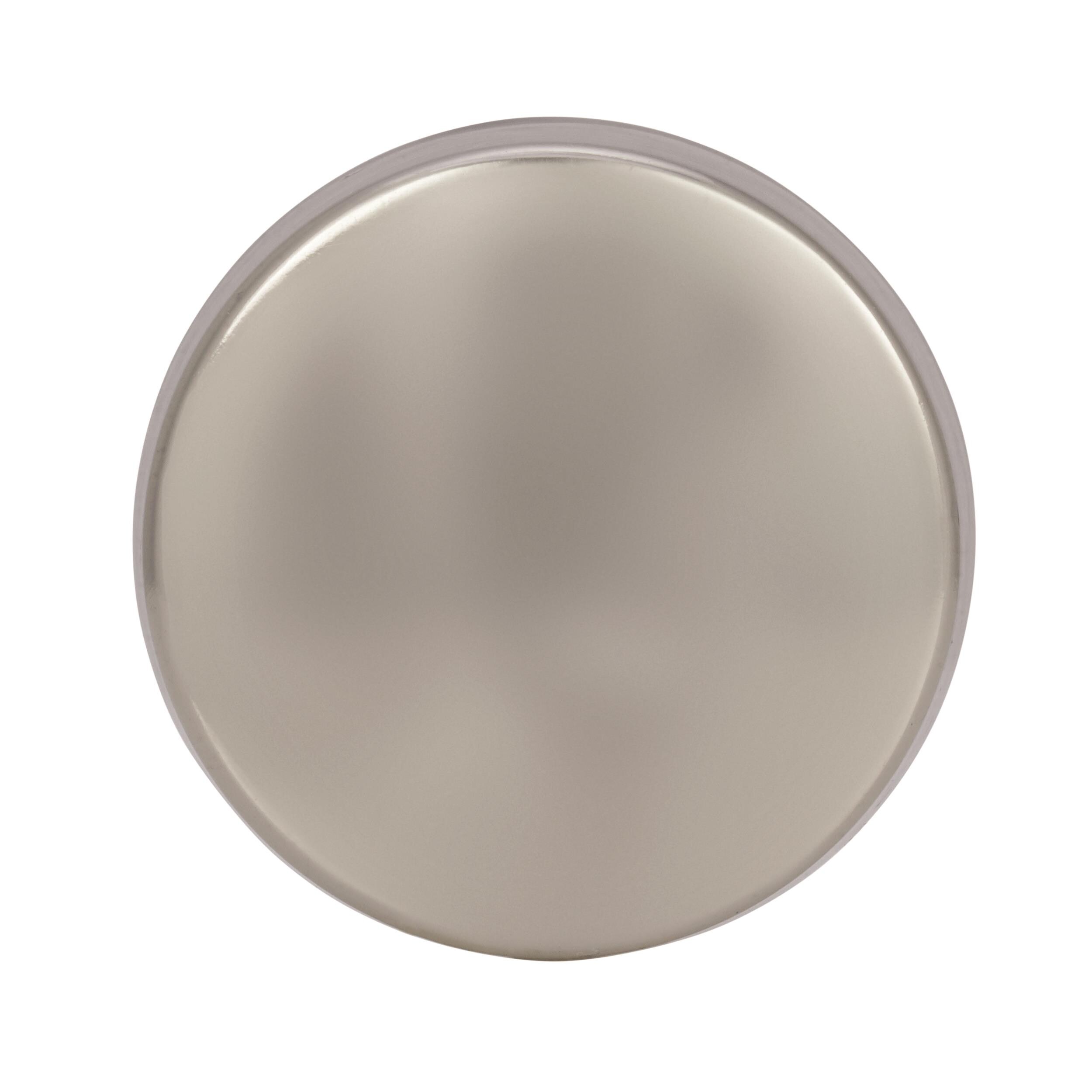 Polished Nickel Round Cabinet Knob with Mounting Hardware