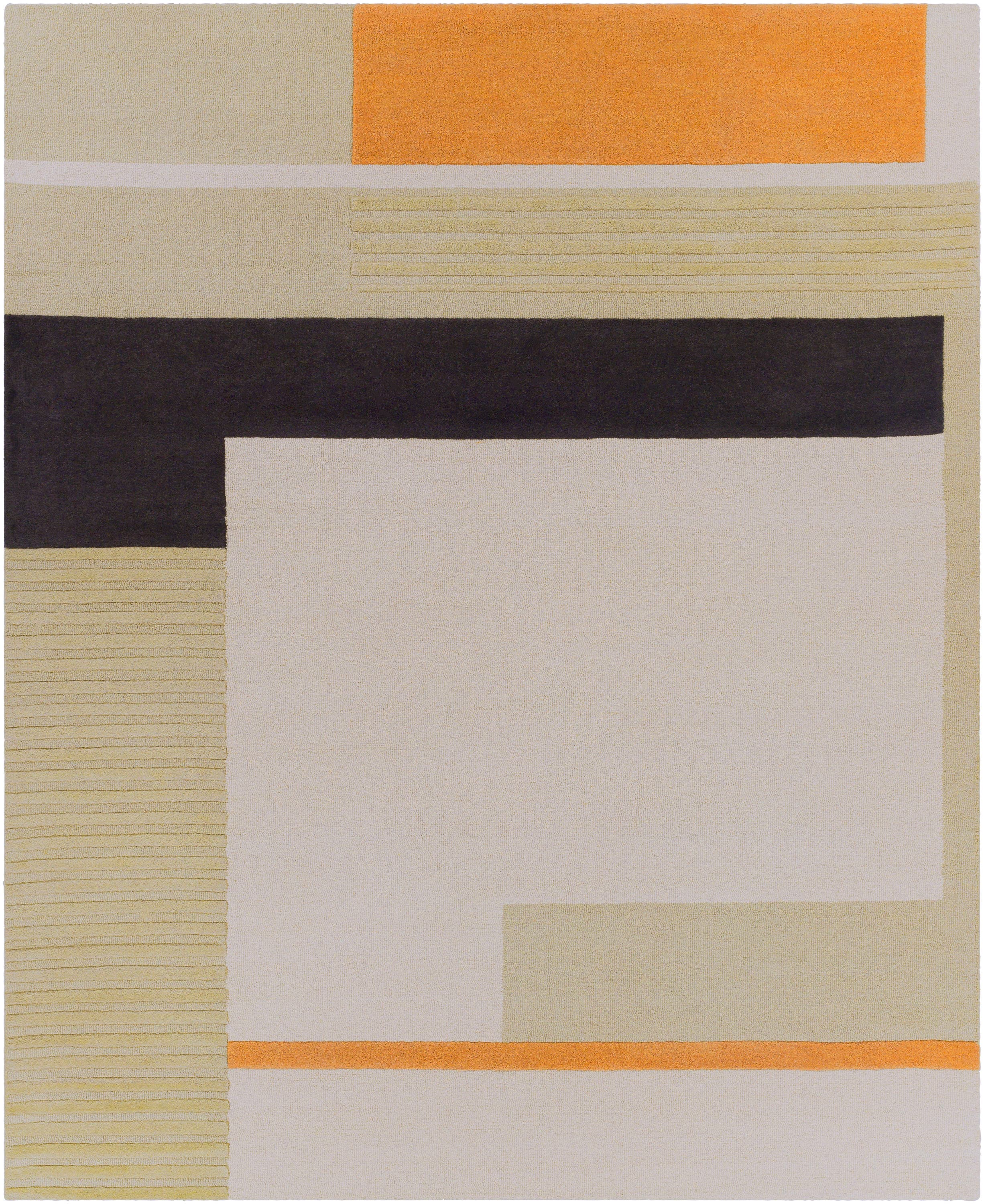 Elegant Gray Geometric 8' x 10' Hand-Tufted Wool Area Rug