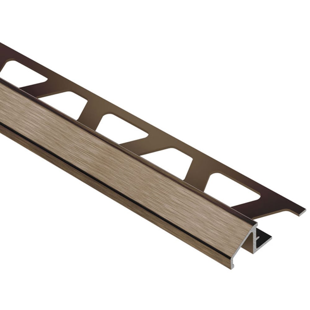 Schluter Systems AU100ABGB Reno-U 0.375-in W x 98.5-in L Brushed Antique Bronze Anodized Aluminum Aluminum Reducer Tile Edge Trim